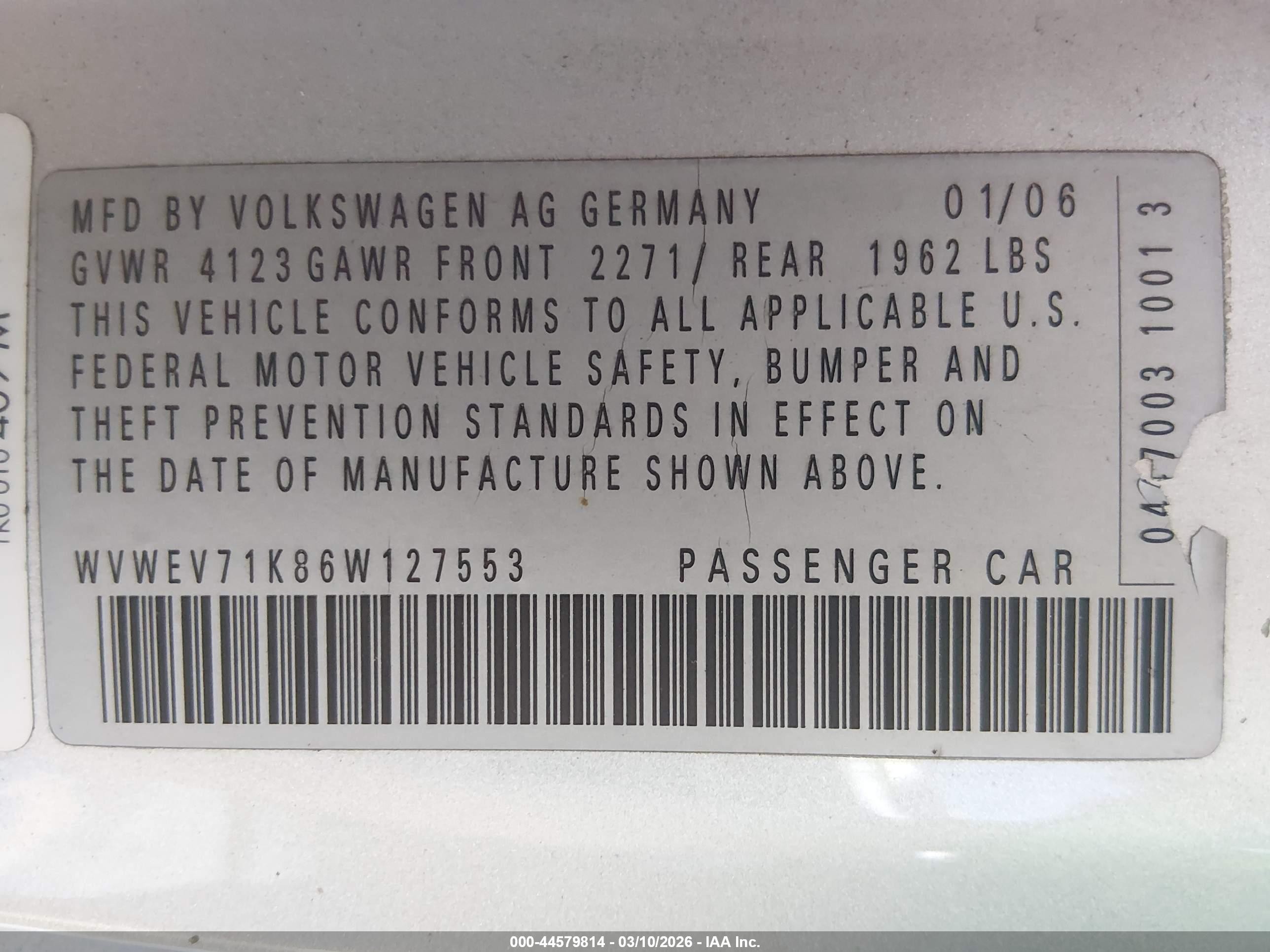 2006 Volkswagen Gti 2-door Silver vin: WVWEV71K86W127553
