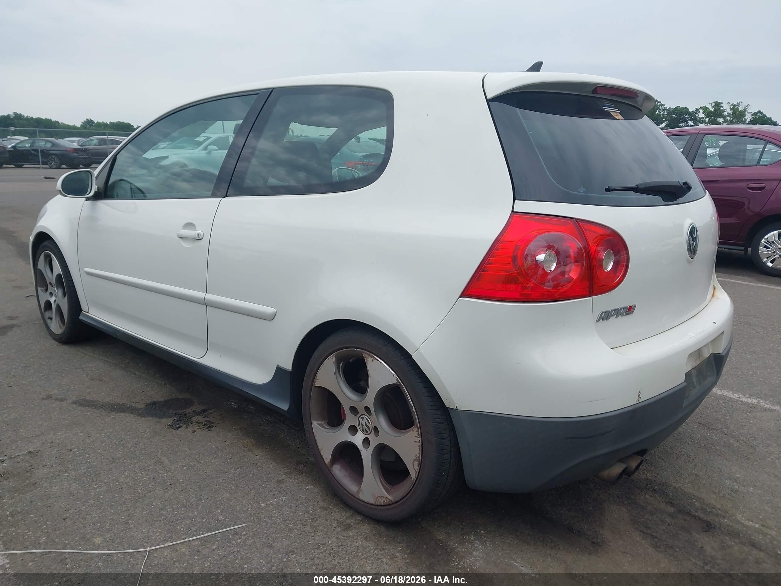 2008 Volkswagen Gti 2-door White vin: WVWEV71K98W090581
