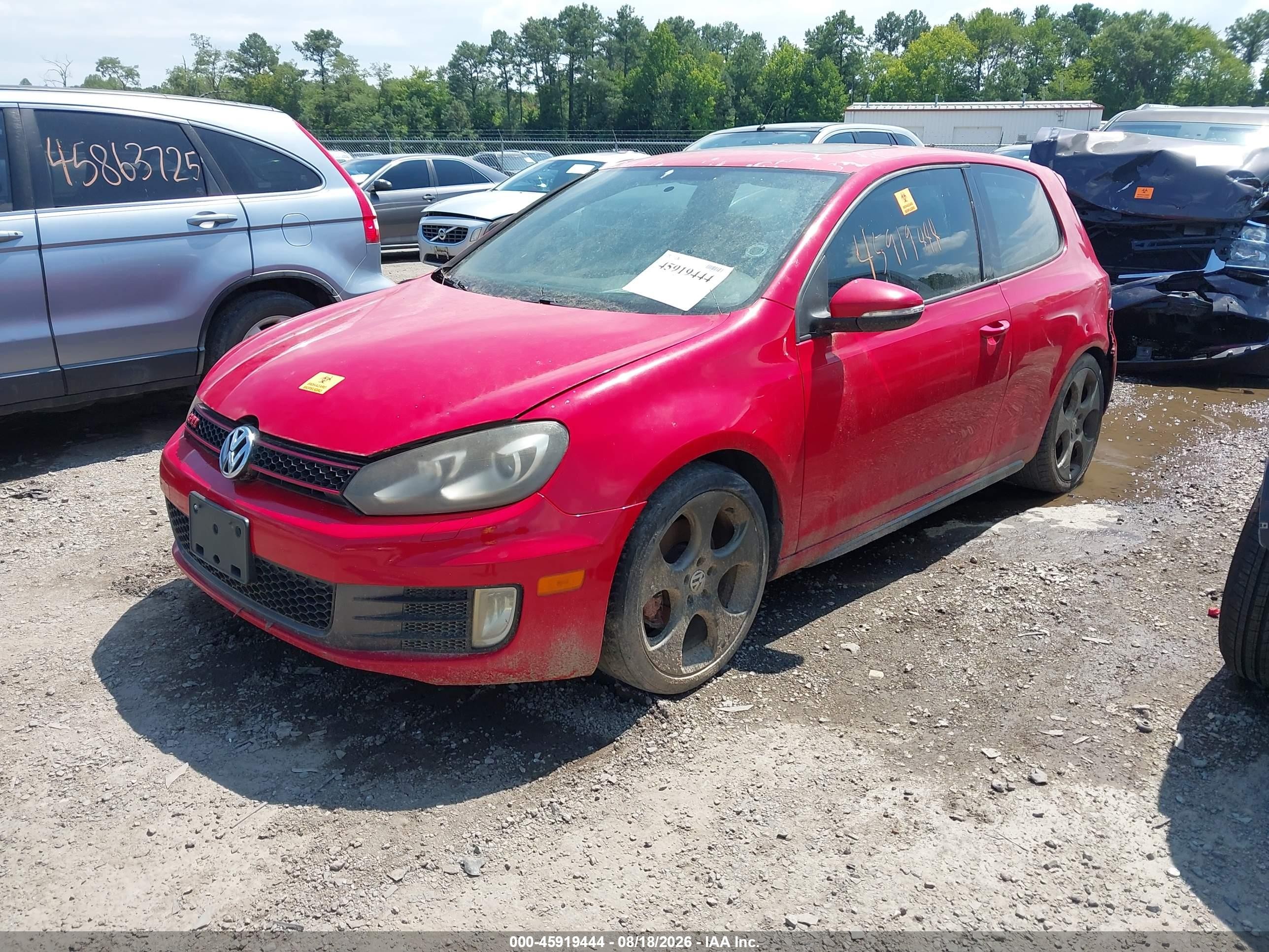 2011 Volkswagen Gti 2-door Autobahn Red vin: WVWEV7AJ0BW290778