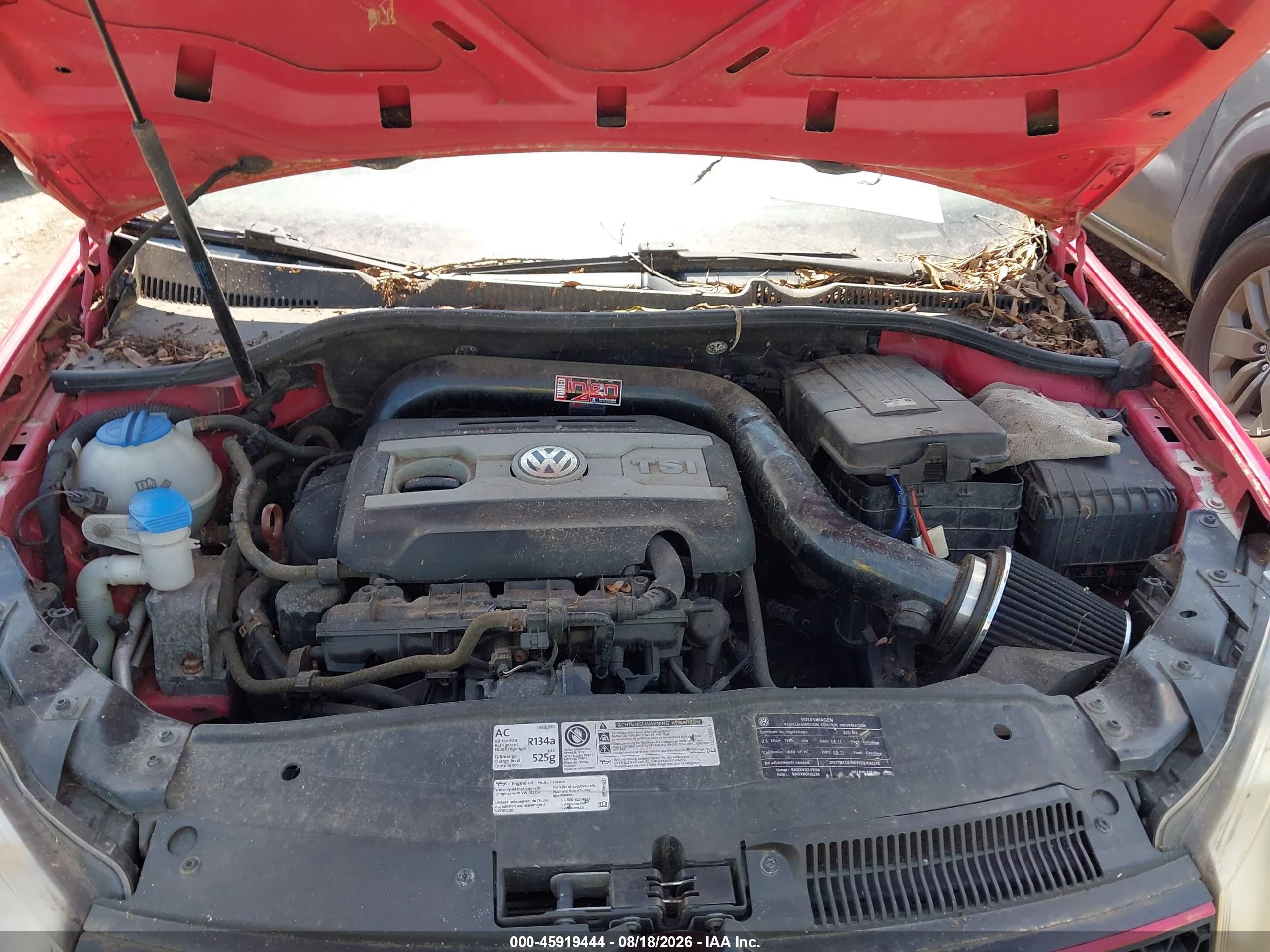 2011 Volkswagen Gti 2-door Autobahn Red vin: WVWEV7AJ0BW290778
