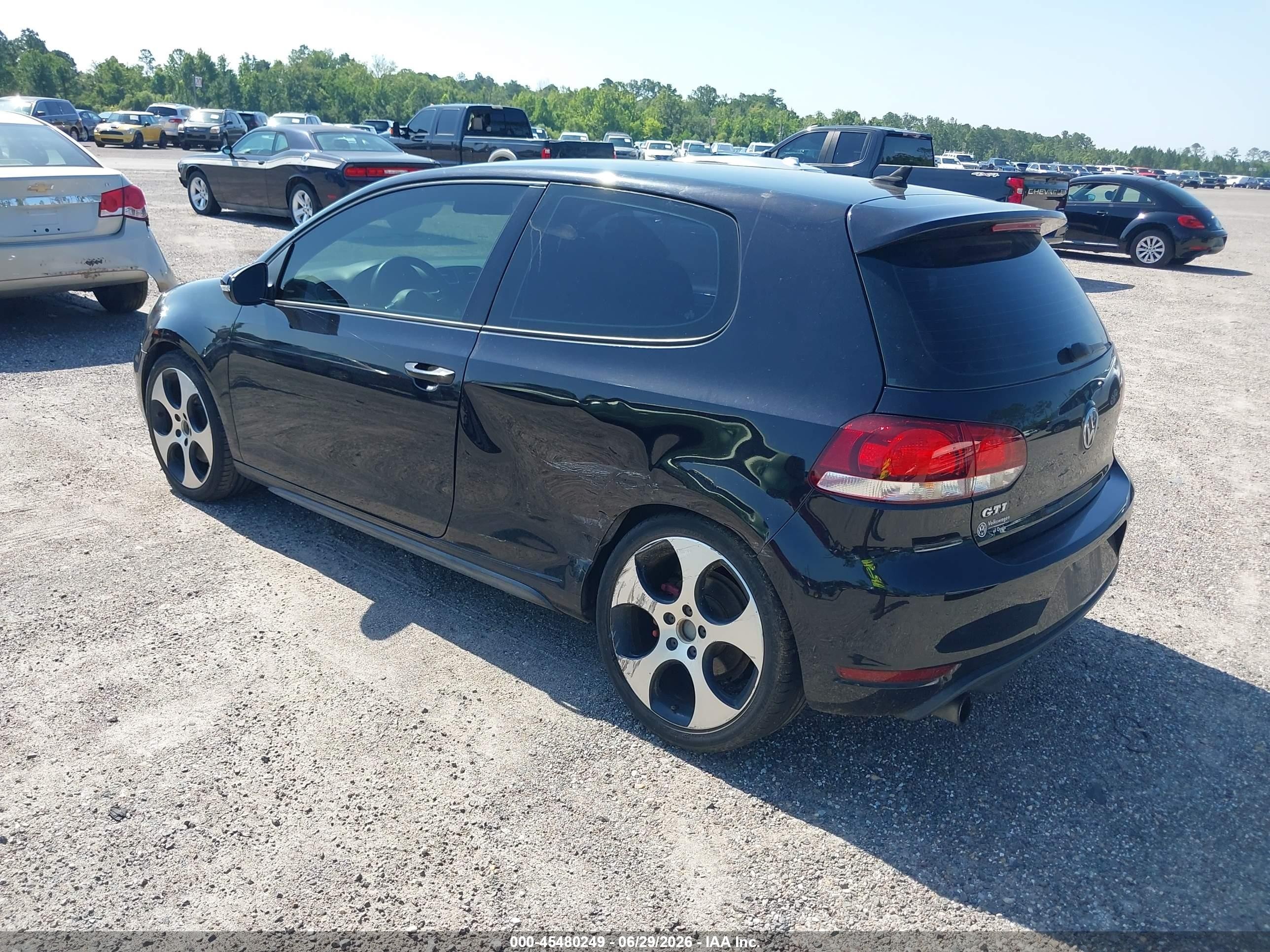 2013 Volkswagen Gti 2-door Black vin: WVWEV7AJ7DW127032