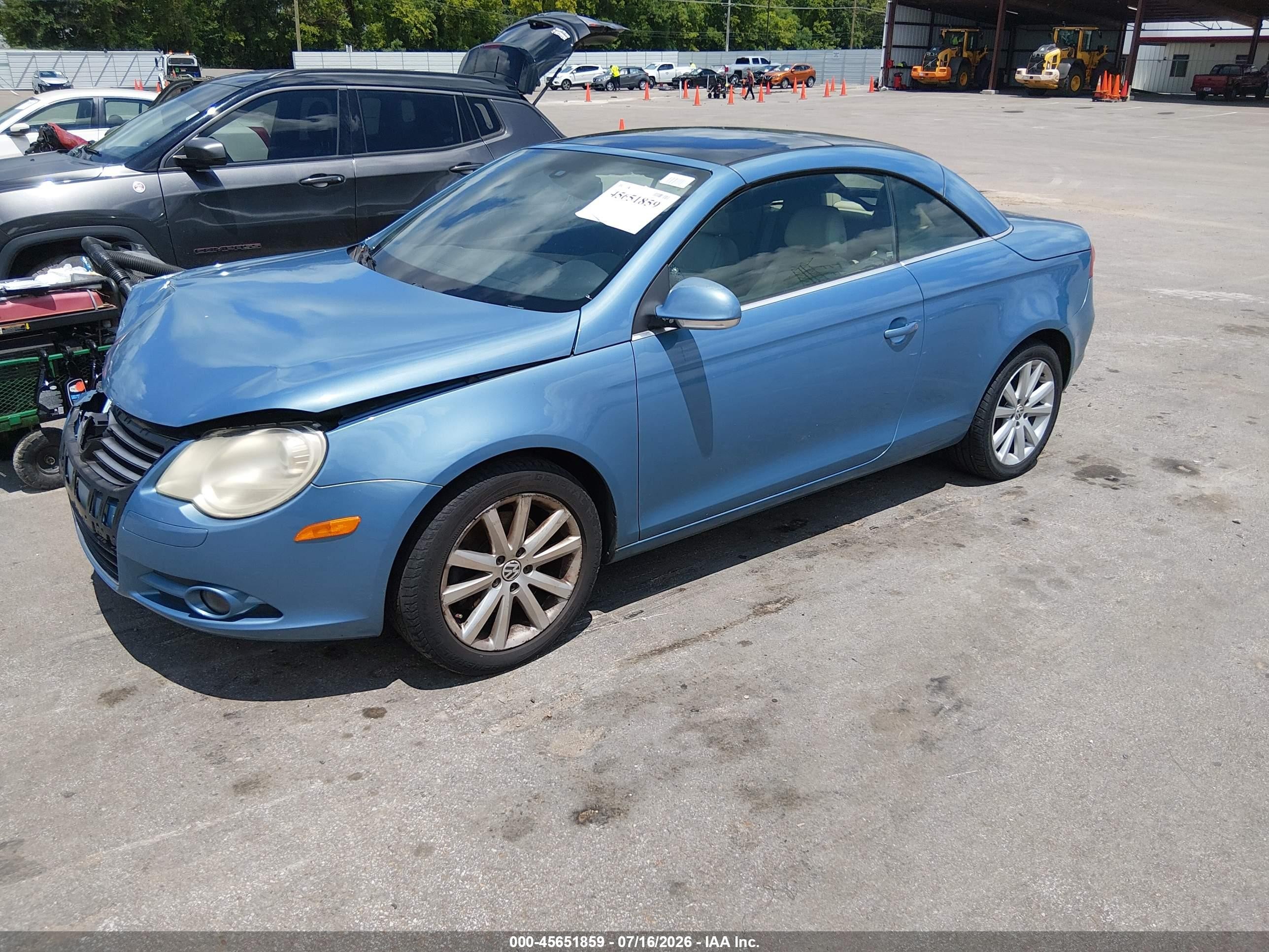 2007 Volkswagen Eos 2.0t Blue vin: WVWFA71F07V039641