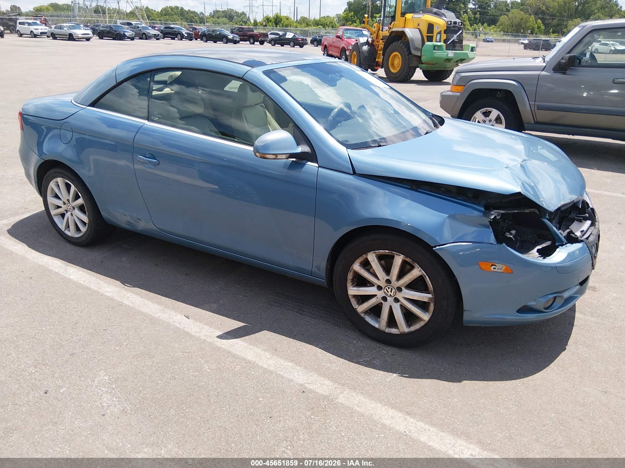 2007 Volkswagen Eos 2.0t Blue vin: WVWFA71F07V039641