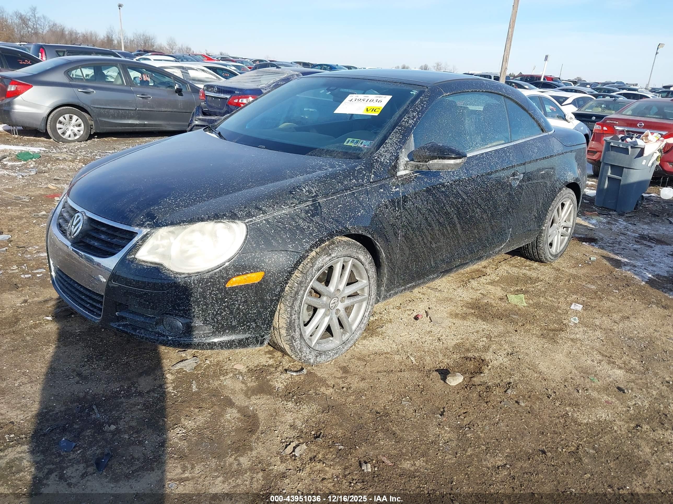 2009 Volkswagen Eos Lux Черный vin: WVWFA71F19V018333
