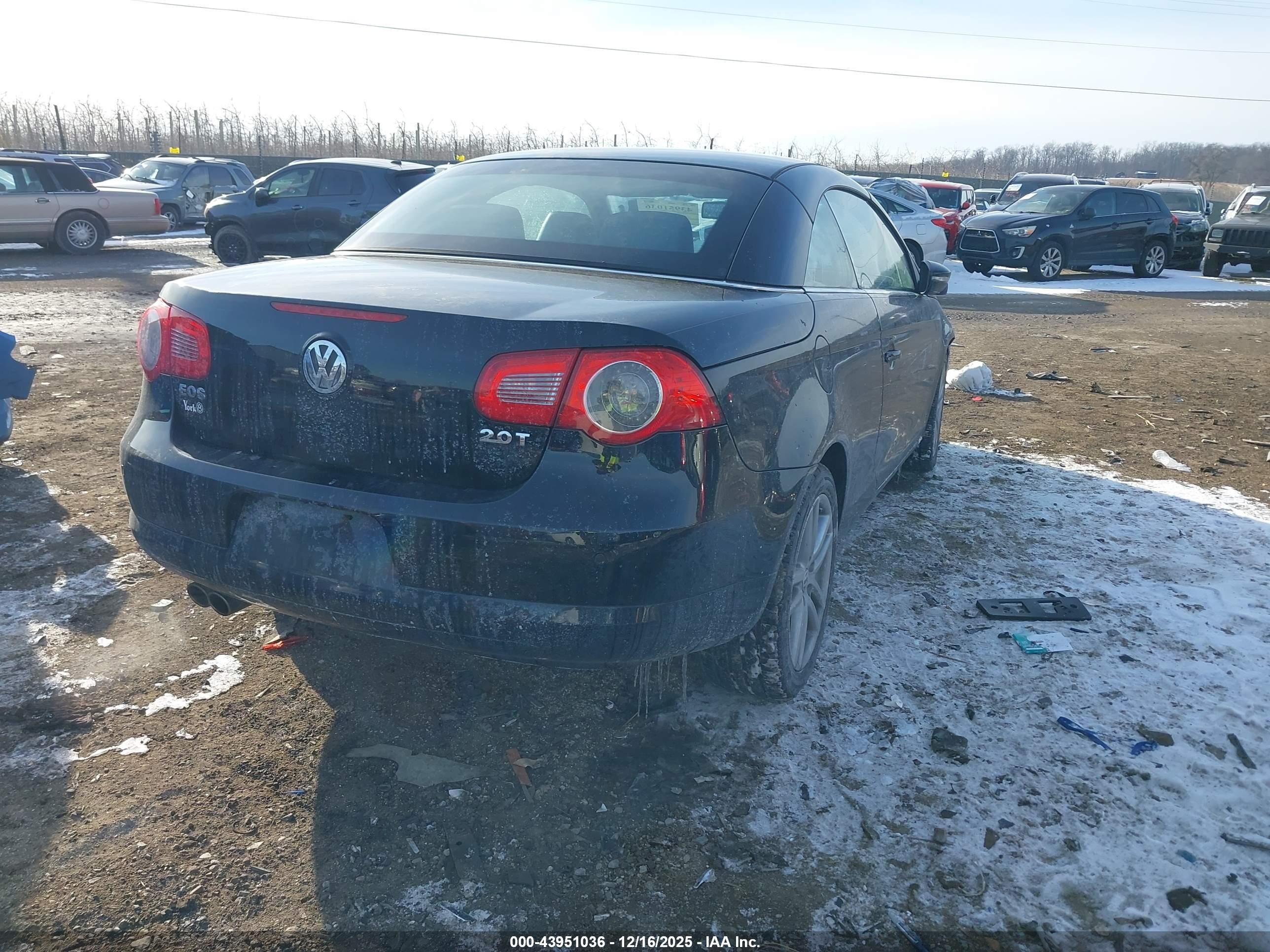 2009 Volkswagen Eos Lux Черный vin: WVWFA71F19V018333