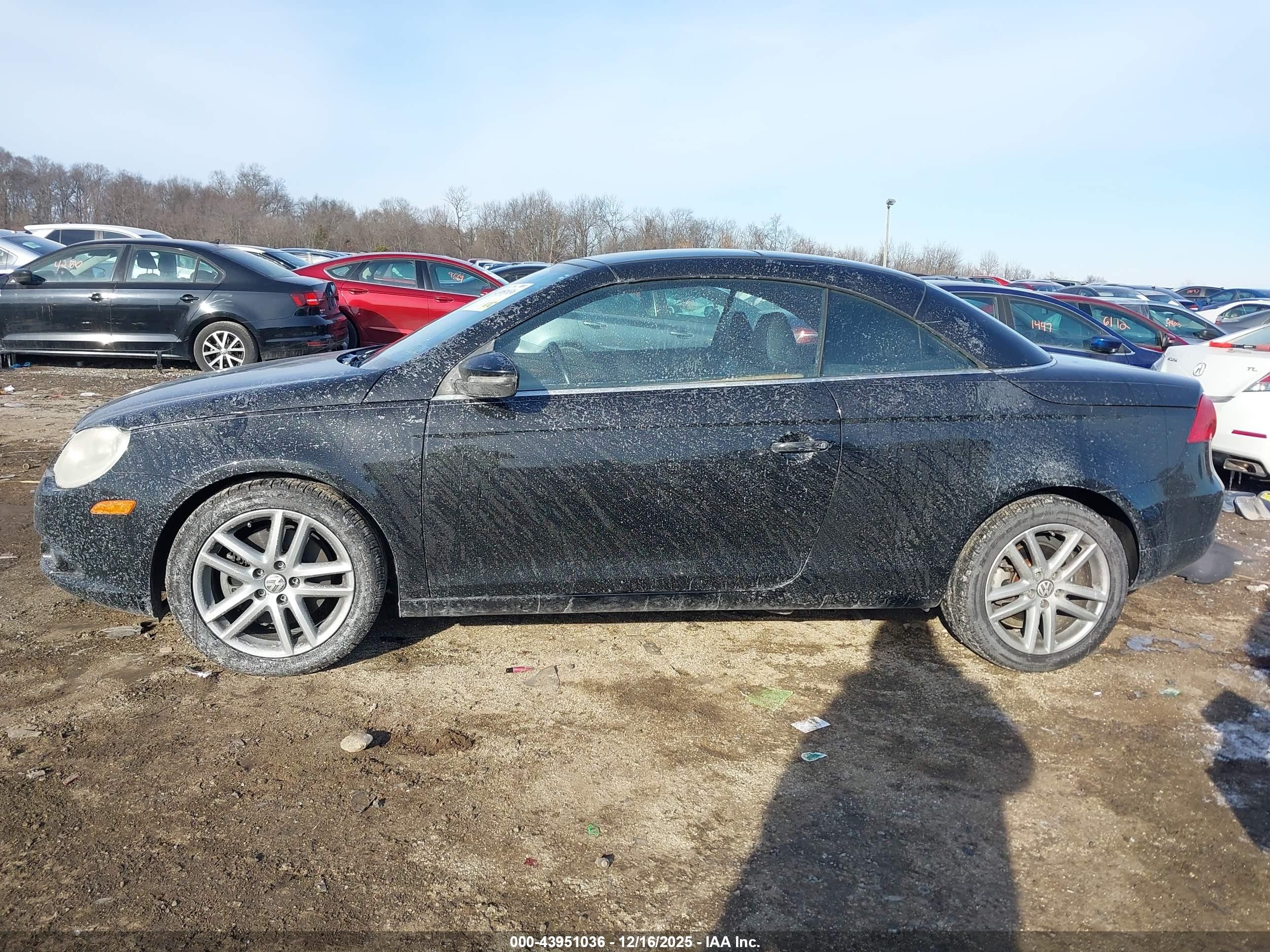 2009 Volkswagen Eos Lux Черный vin: WVWFA71F19V018333