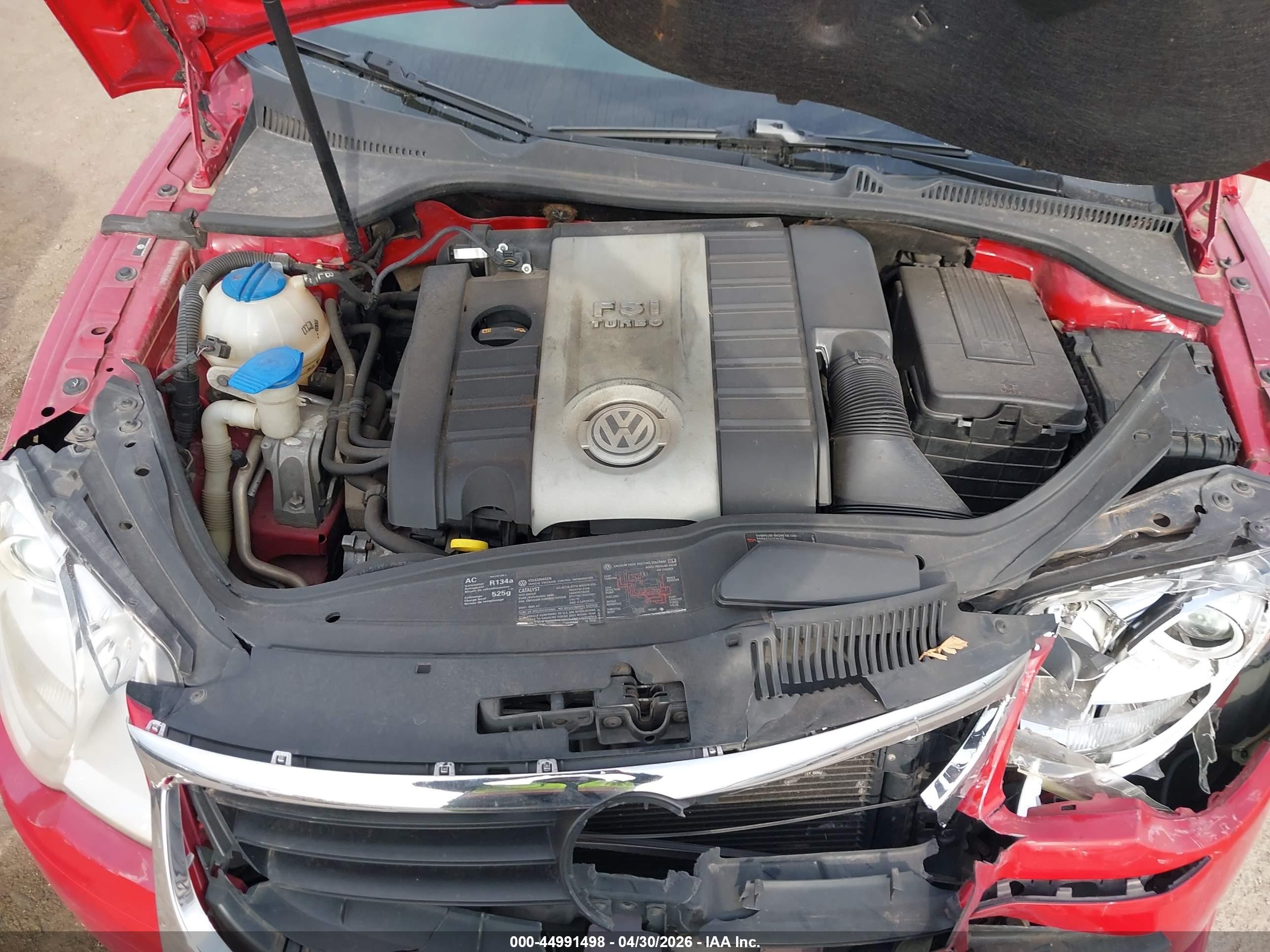 2007 Volkswagen Eos 2.0t Red vin: WVWFA71F27V045764