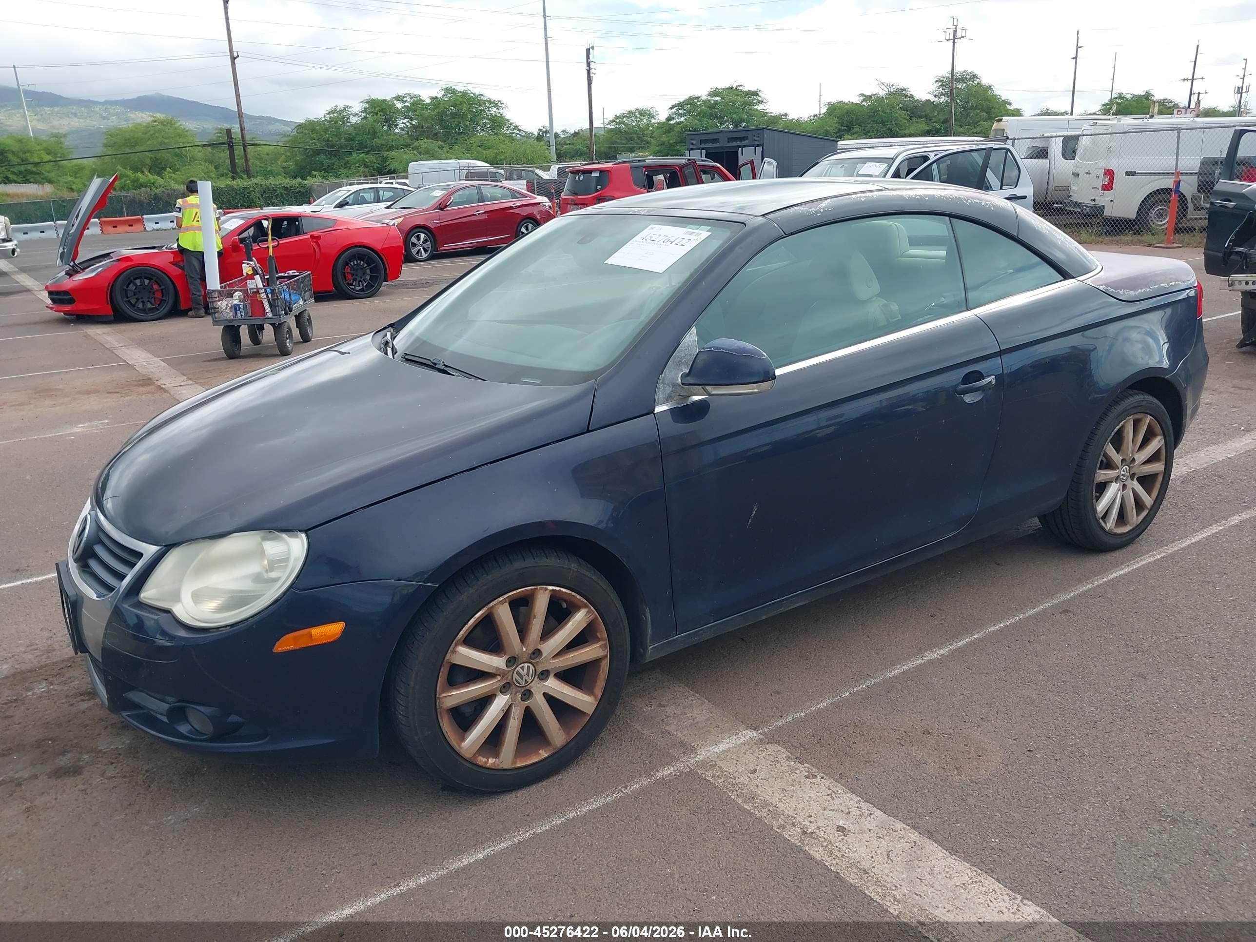 2007 Volkswagen Eos 2.0t Blue vin: WVWFA71F37V005774