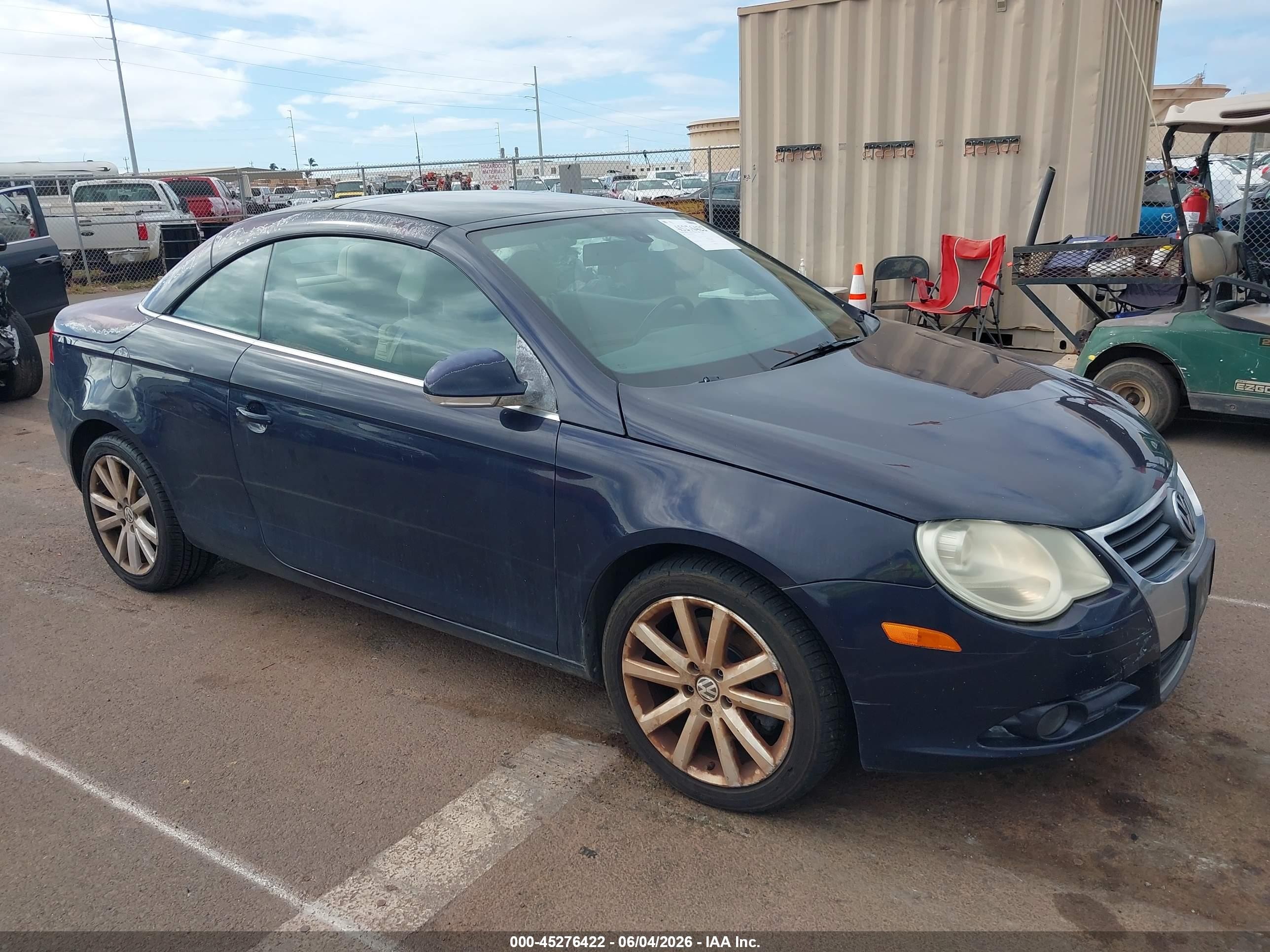 2007 Volkswagen Eos 2.0t Blue vin: WVWFA71F37V005774
