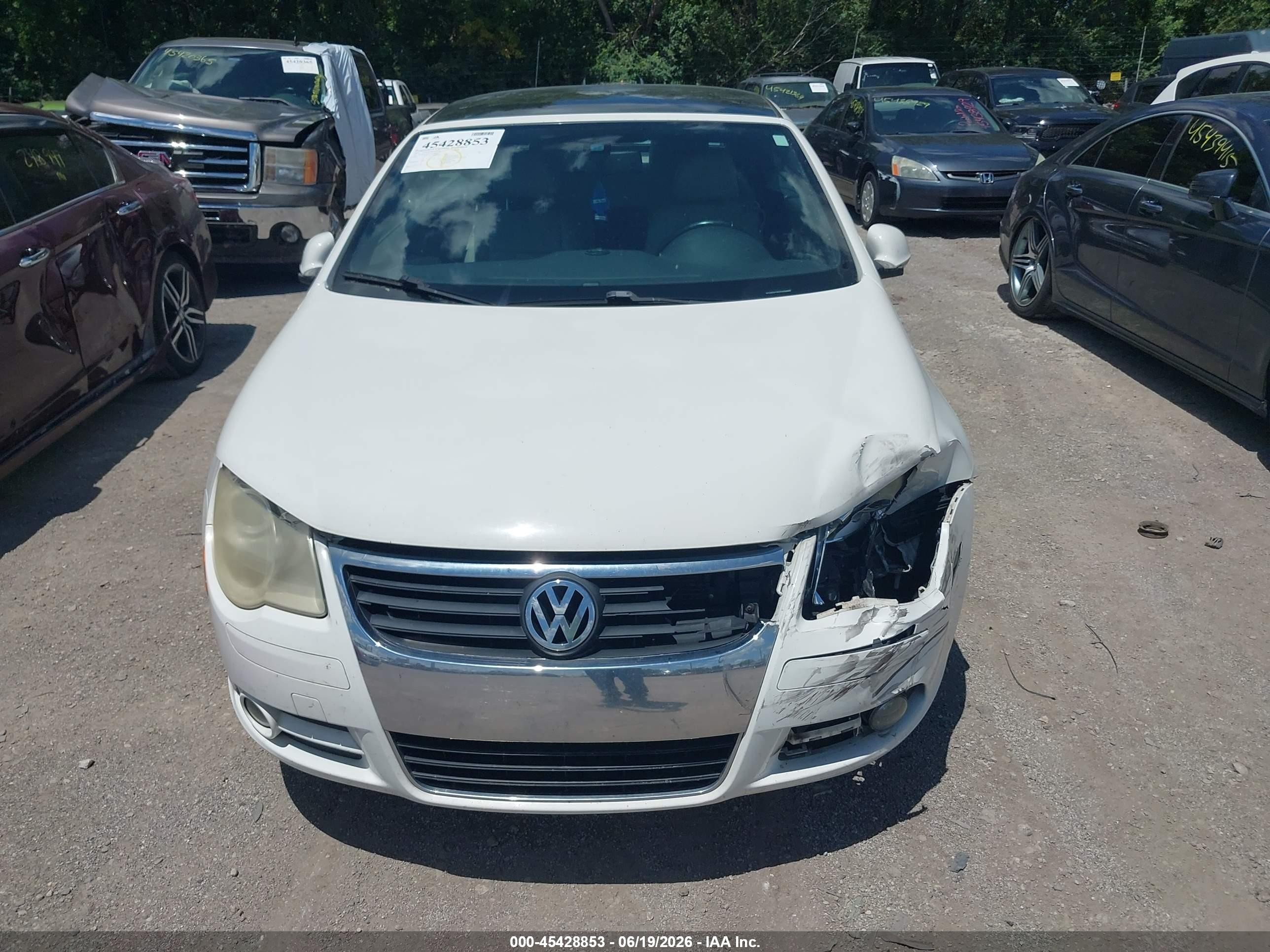 2007 Volkswagen Eos 2.0t White vin: WVWFA71F37V034966