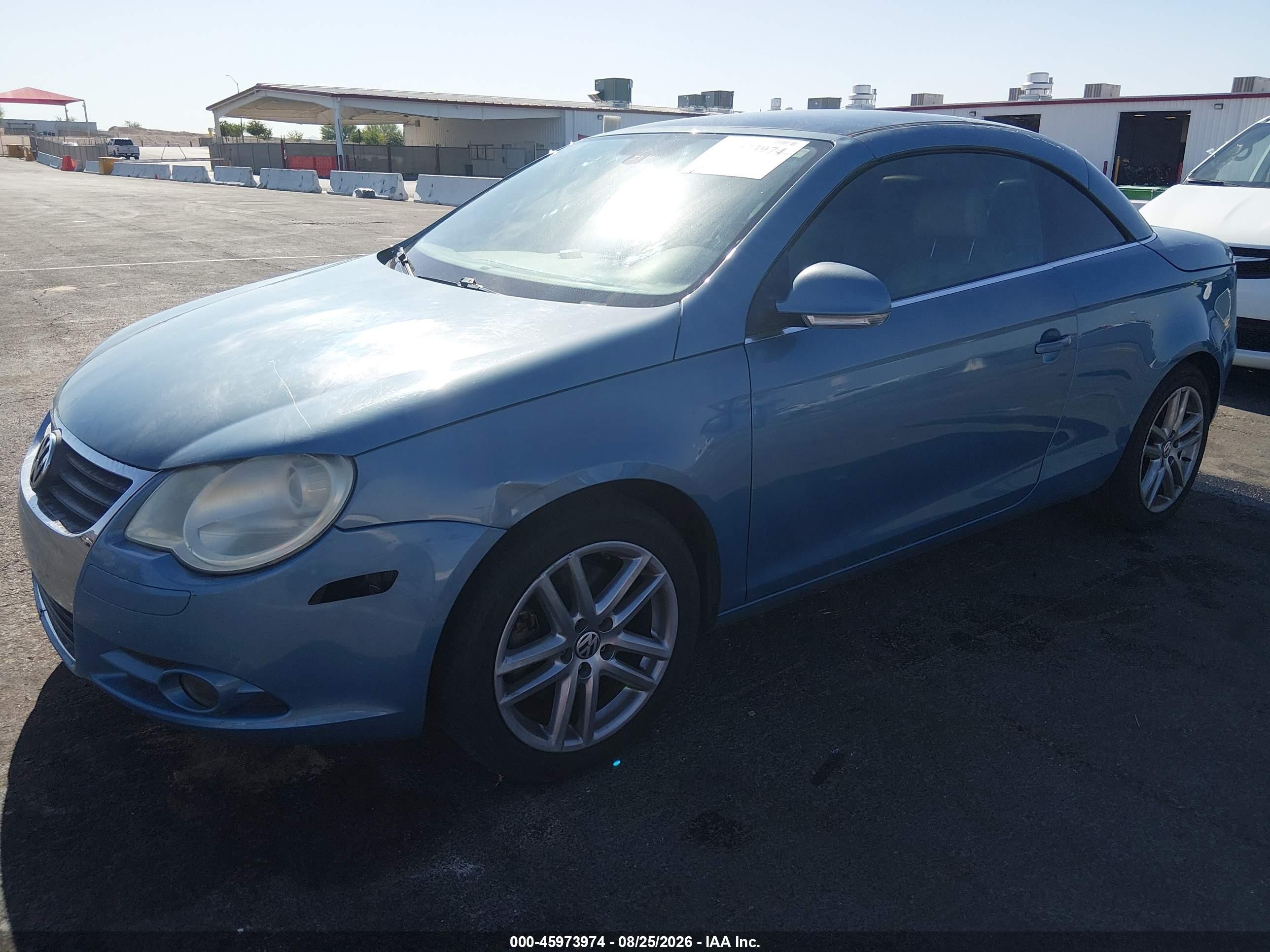 2008 Volkswagen Eos Lux Blue vin: WVWFA71F48V038056