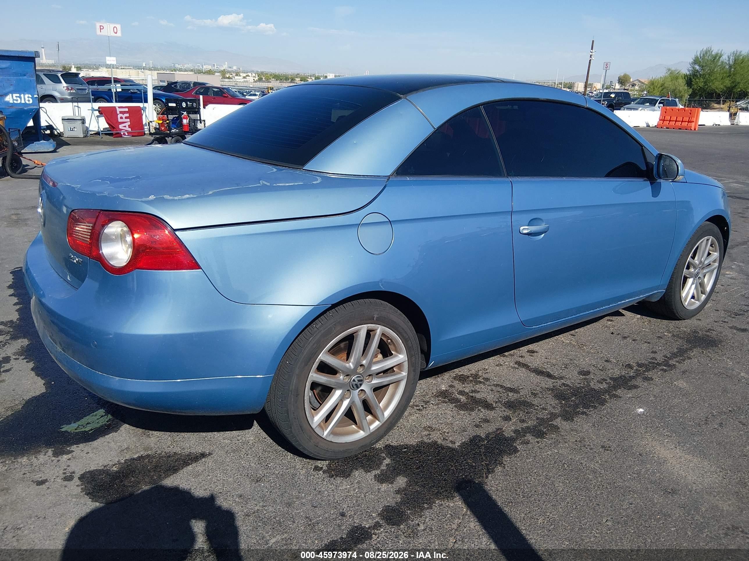 2008 Volkswagen Eos Lux Blue vin: WVWFA71F48V038056