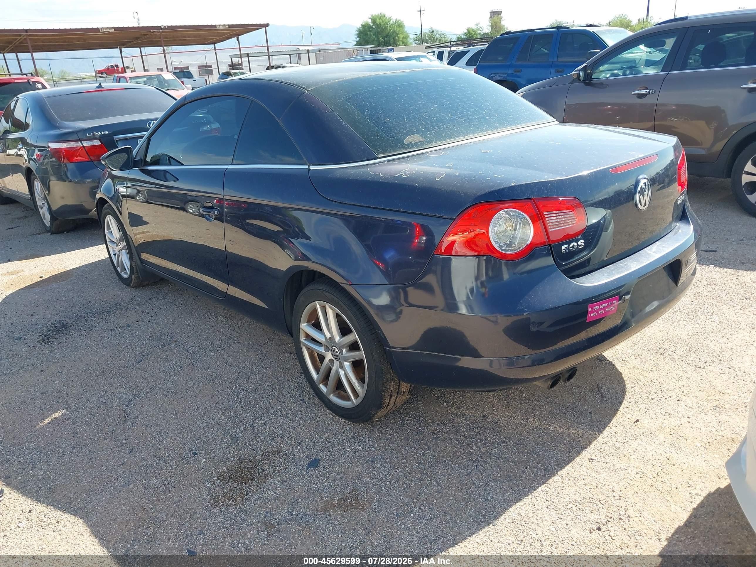 2009 Volkswagen Eos Lux Black vin: WVWFA71F49V021064