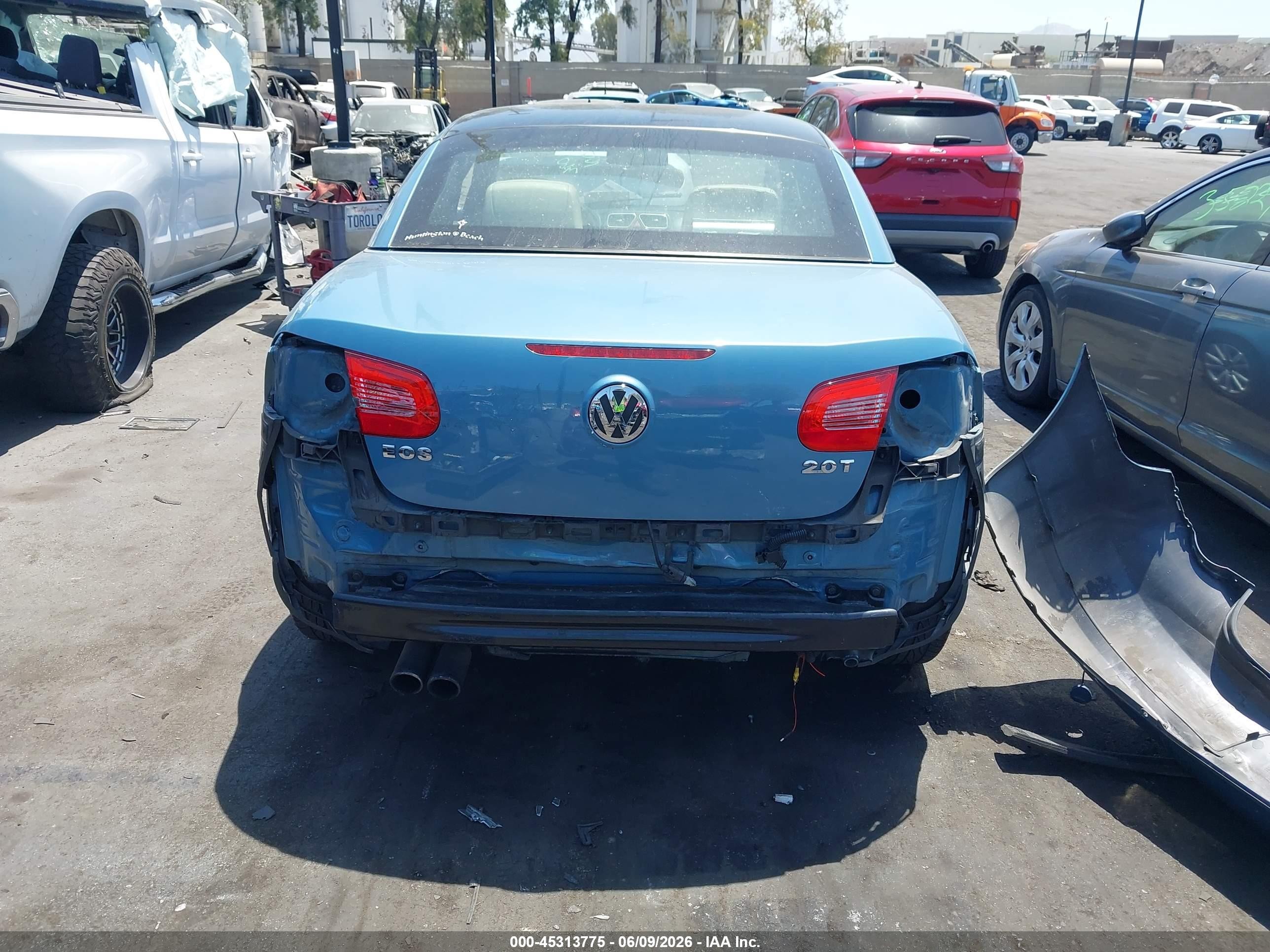 2007 Volkswagen Eos 2.0t Light Blue vin: WVWFA71F57V018297