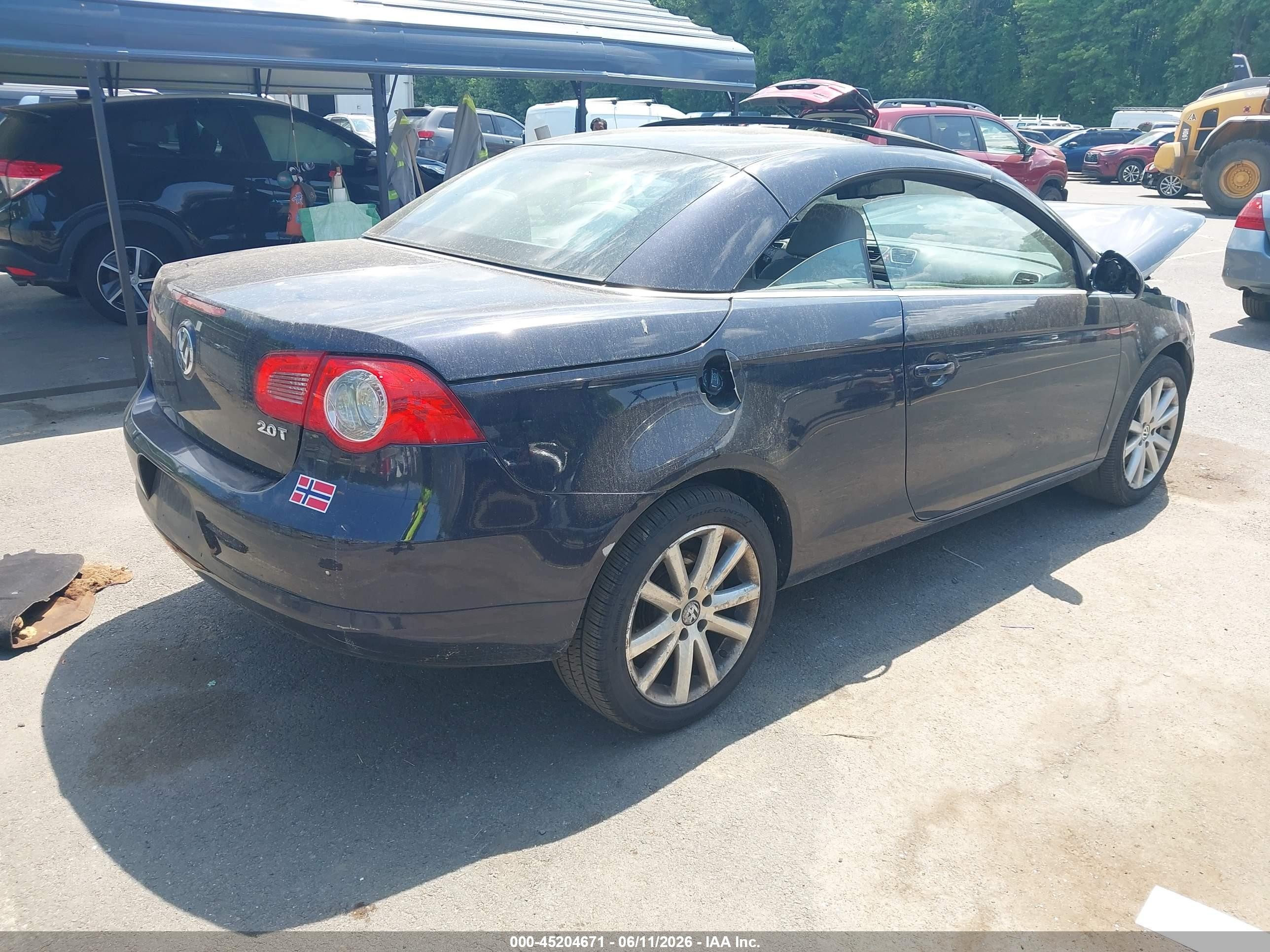 2007 Volkswagen Eos 2.0t Dark Blue vin: WVWFA71F57V026528