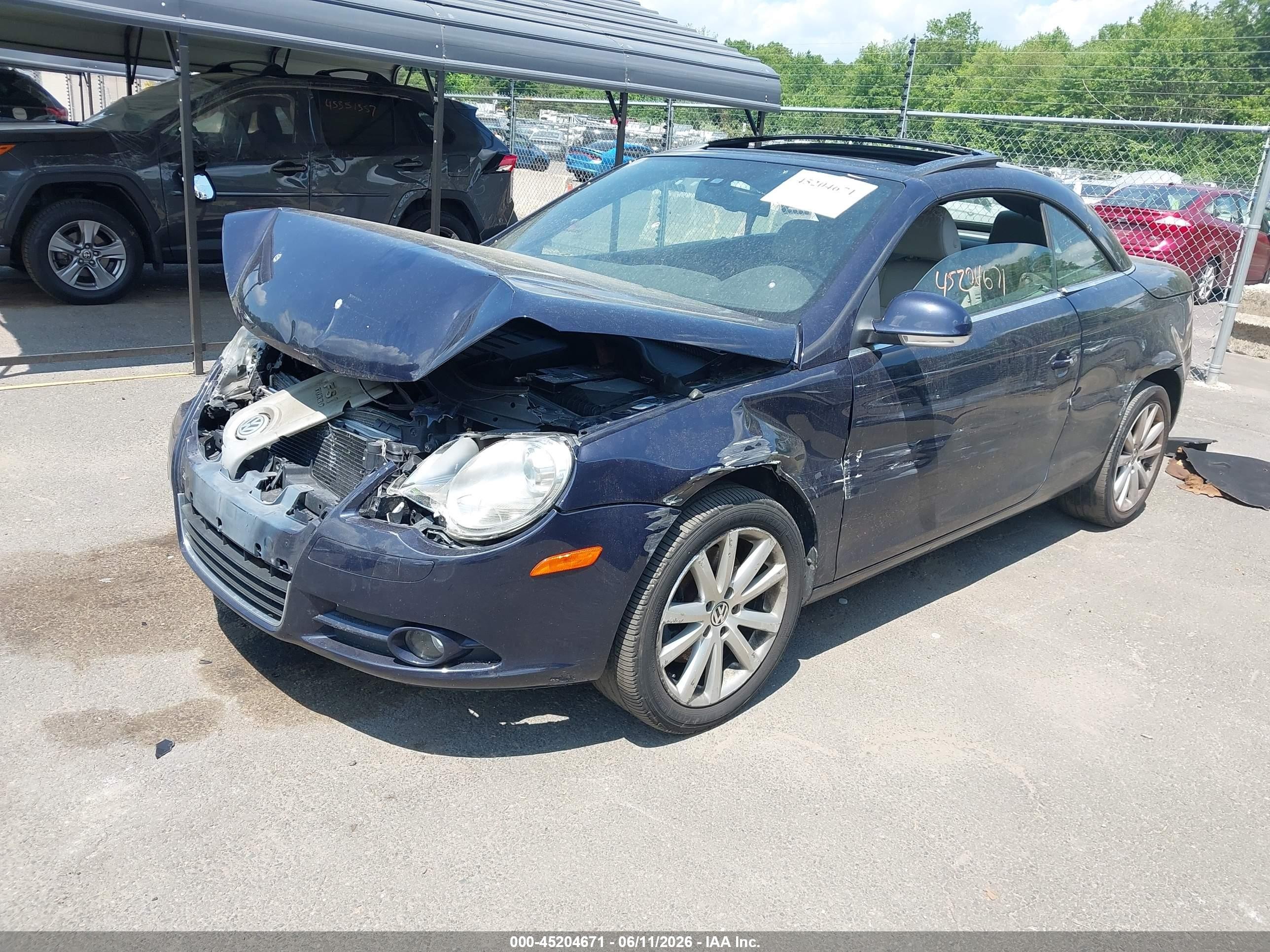 2007 Volkswagen Eos 2.0t Dark Blue vin: WVWFA71F57V026528