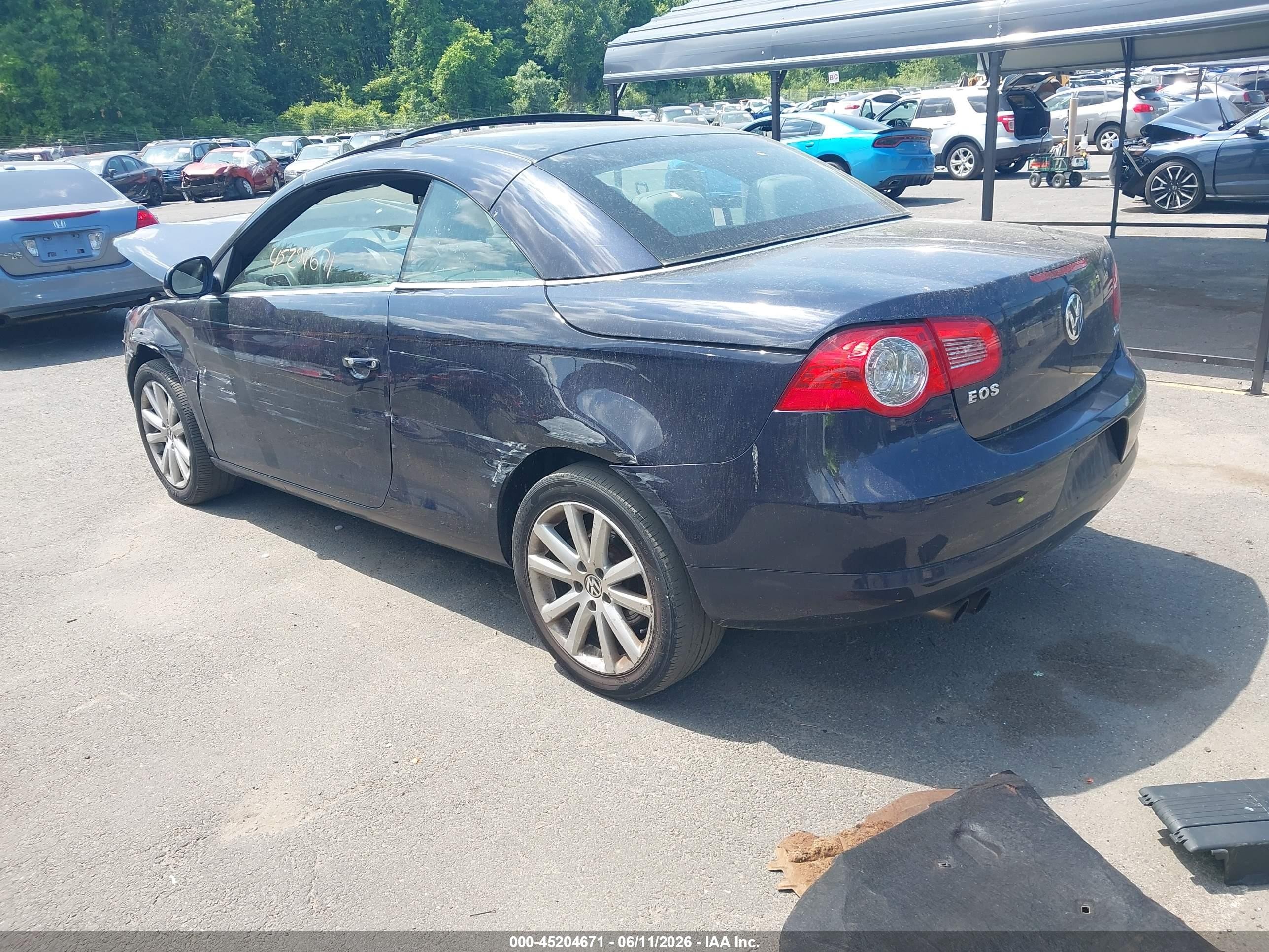 2007 Volkswagen Eos 2.0t Dark Blue vin: WVWFA71F57V026528