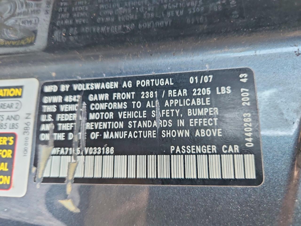 2007 Volkswagen Eos 2.0t Luxury Gray vin: WVWFA71F57V033186