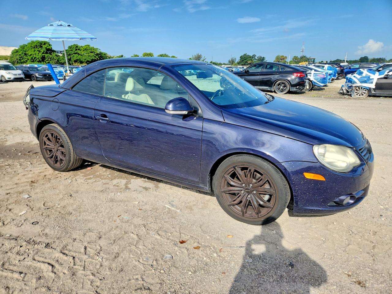 2007 Volkswagen Eos 2.0t Luxury Blue vin: WVWFA71F67V005011
