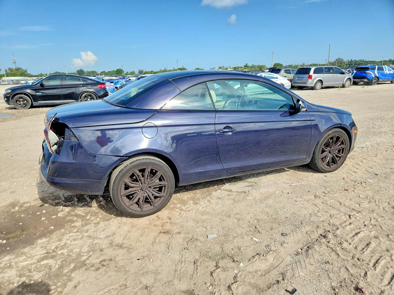 2007 Volkswagen Eos 2.0t Luxury Blue vin: WVWFA71F67V005011