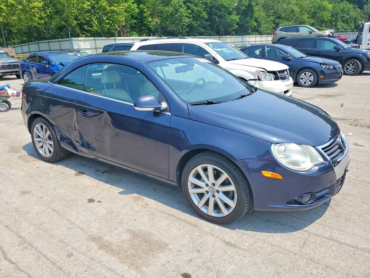 2007 Volkswagen Eos 2.0t Luxury Blue vin: WVWFA71F67V023234