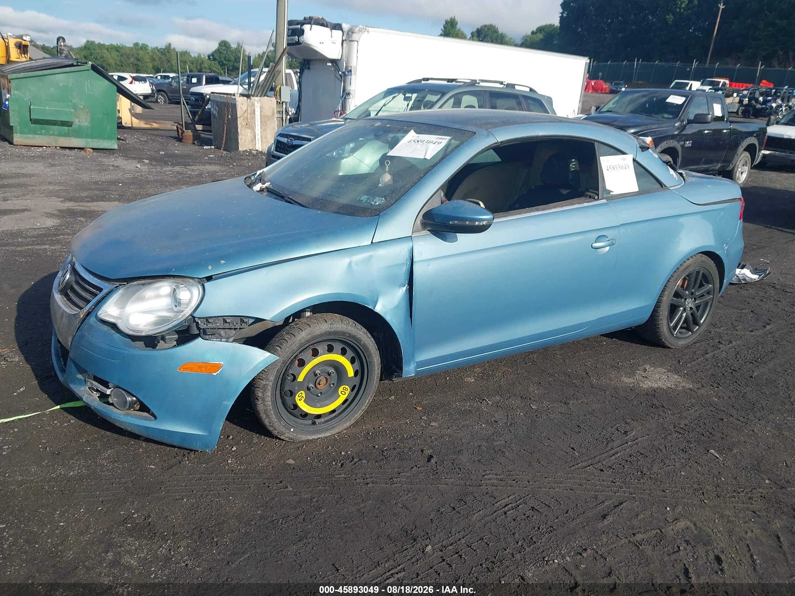 2009 Volkswagen Eos Lux Синий vin: WVWFA71F89V005112