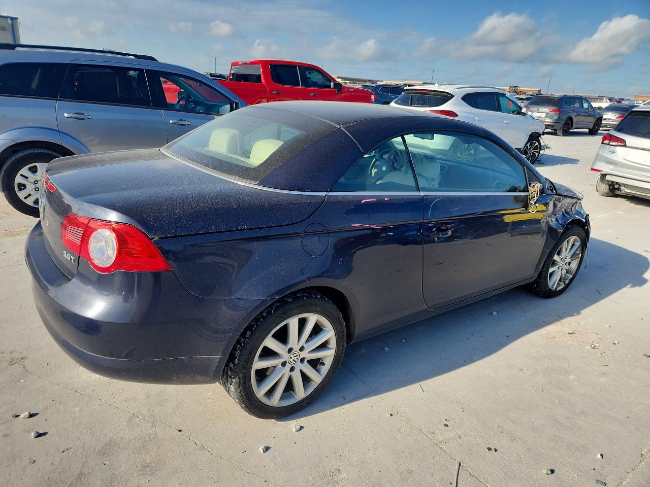 2007 Volkswagen Eos 2.0t Luxury Blue vin: WVWFA71F97V002006