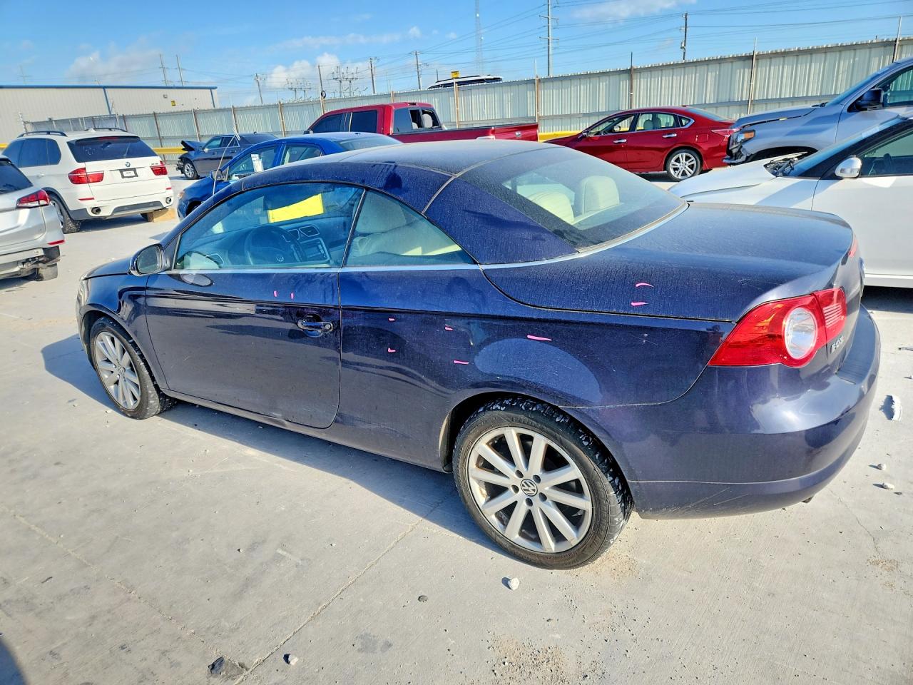 2007 Volkswagen Eos 2.0t Luxury Blue vin: WVWFA71F97V002006