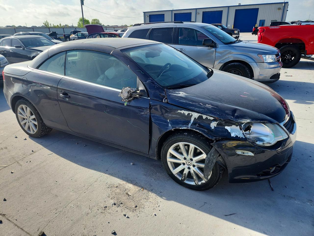 2007 Volkswagen Eos 2.0t Luxury Blue vin: WVWFA71F97V002006