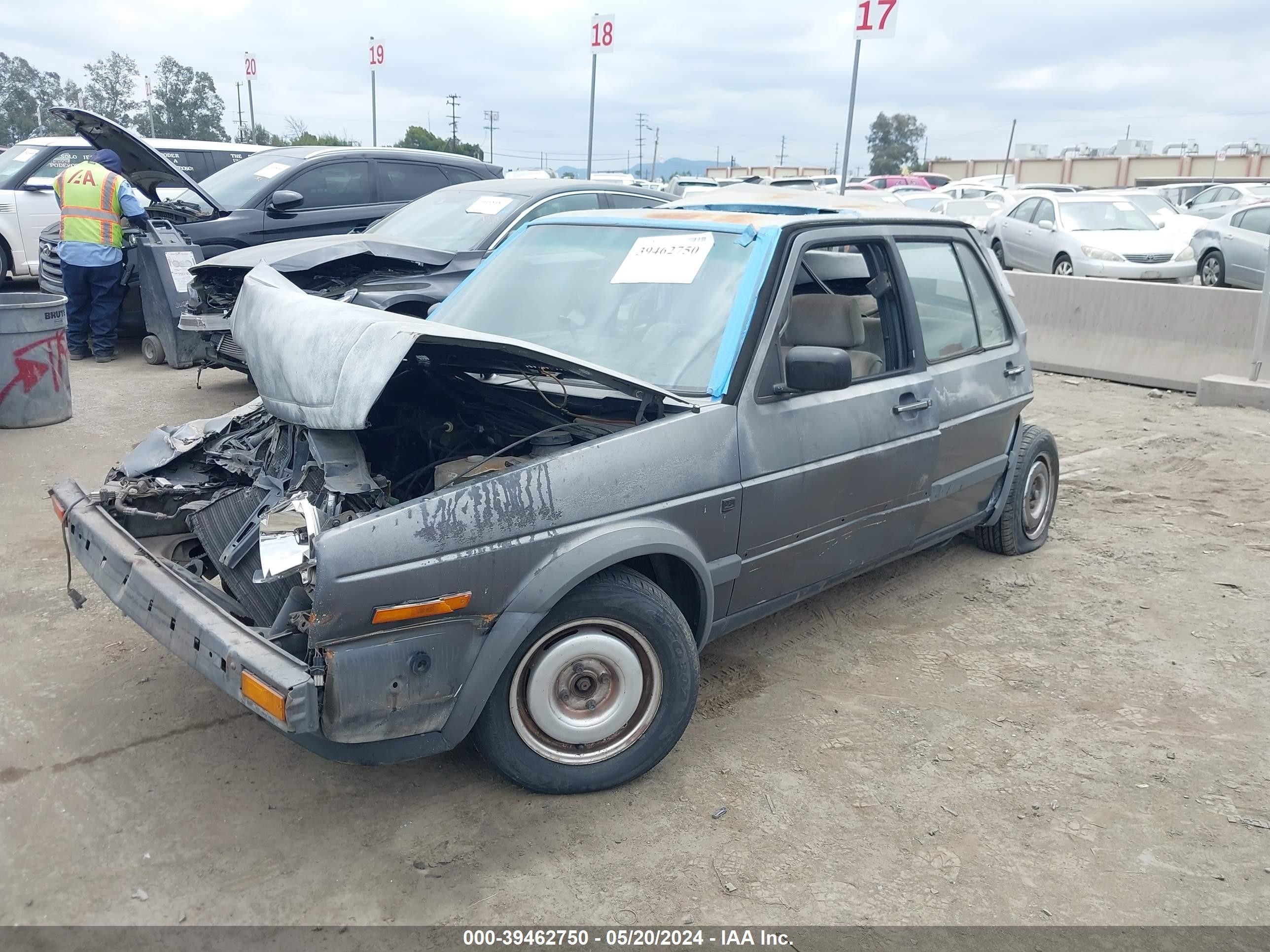 1988 Volkswagen Jetta Gl Gray vin: WVWFB9169JW729916