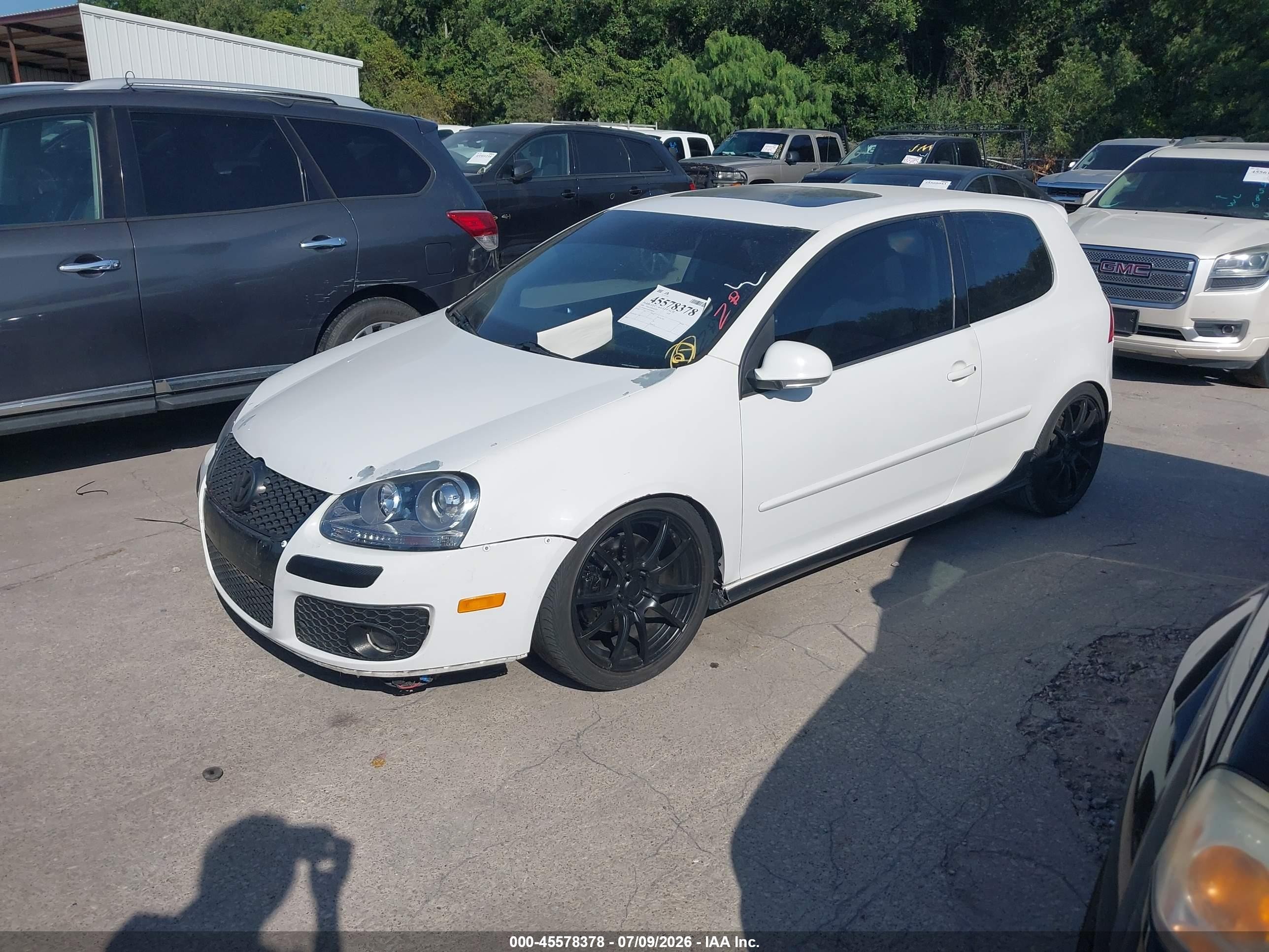 2009 Volkswagen Gti 2-door White vin: WVWFD71K09W058658