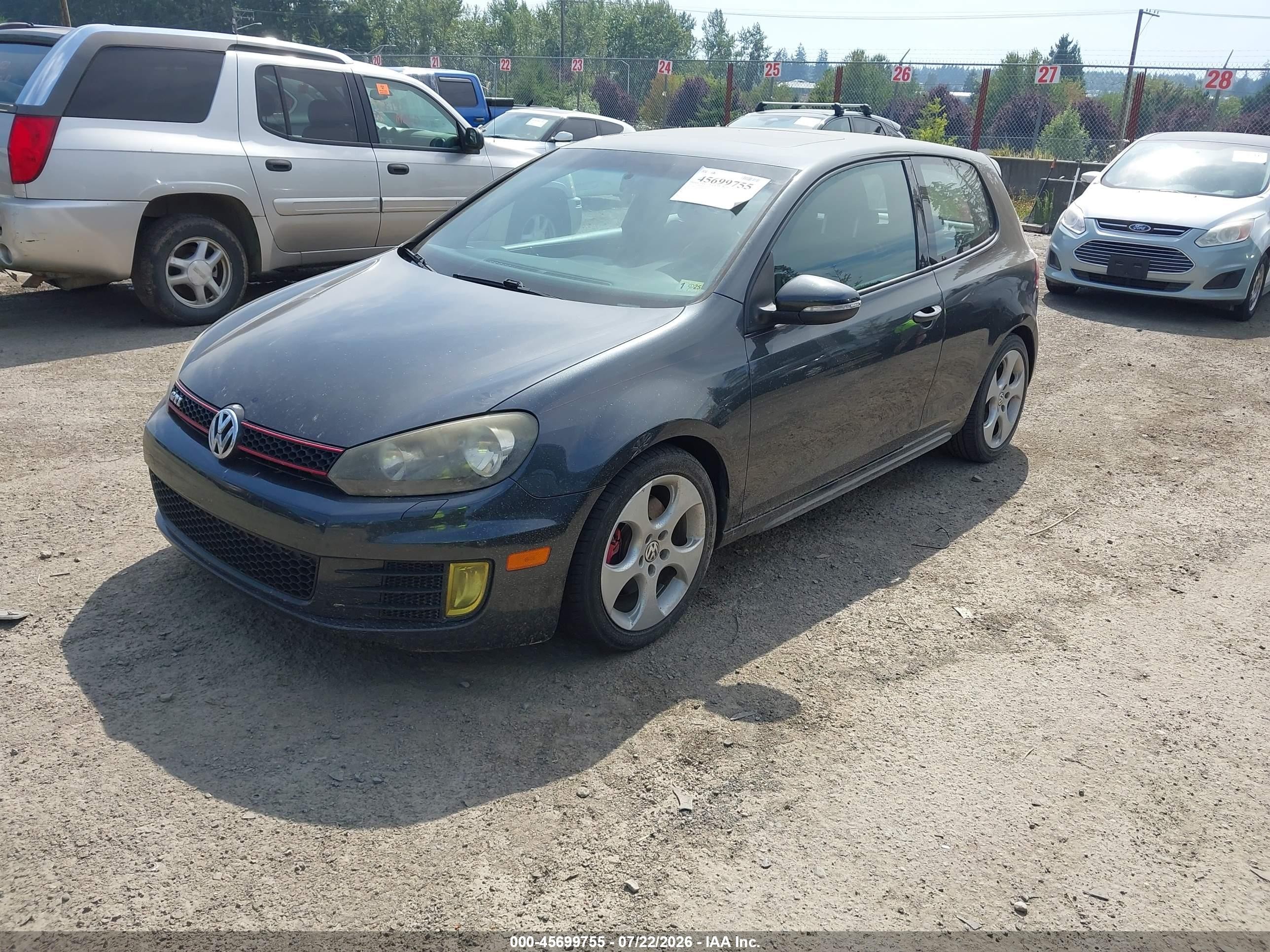 2010 Volkswagen Gti 2-door Gray vin: WVWFD7AJ1AW201189