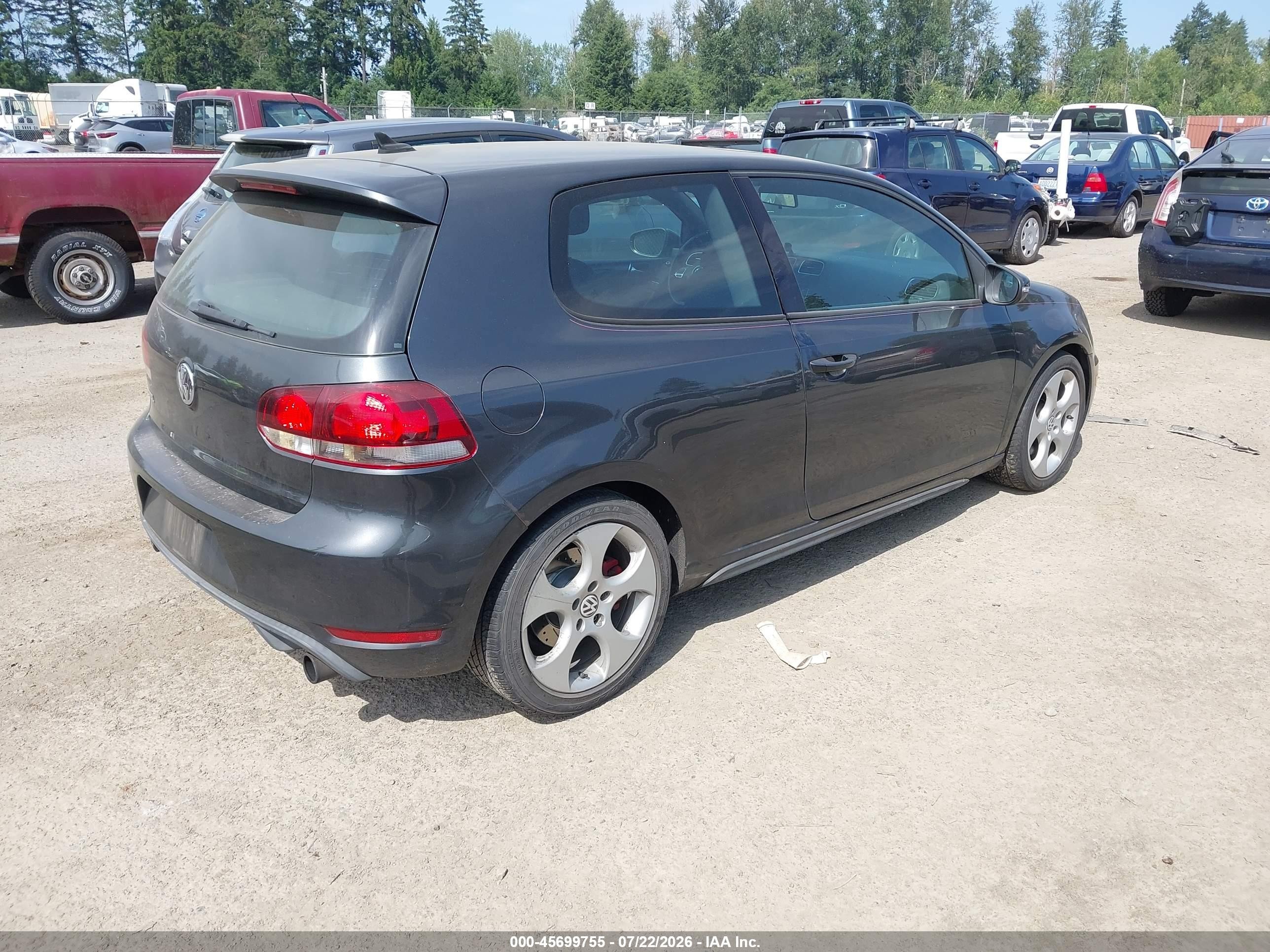 2010 Volkswagen Gti 2-door Gray vin: WVWFD7AJ1AW201189