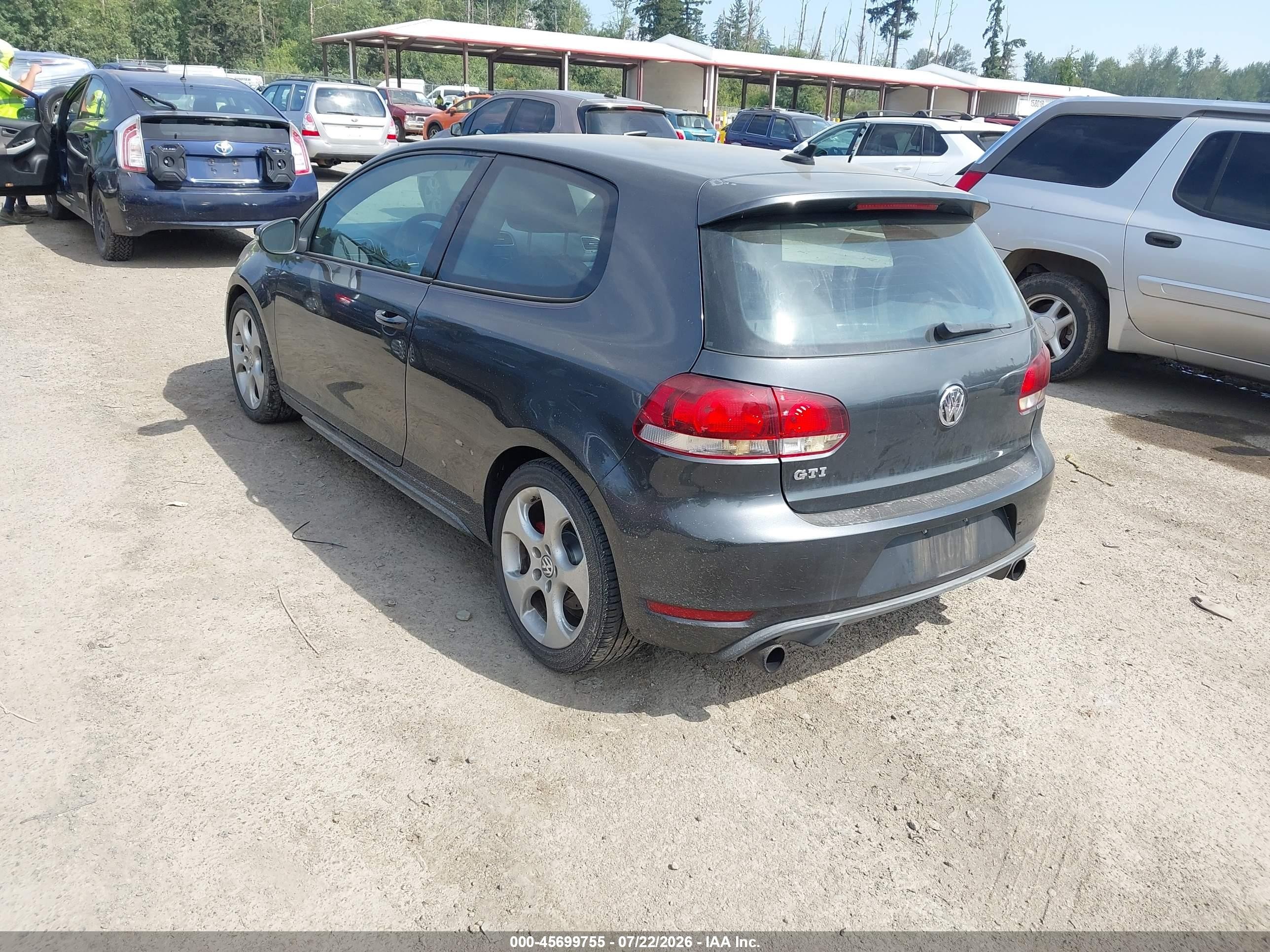 2010 Volkswagen Gti 2-door Gray vin: WVWFD7AJ1AW201189