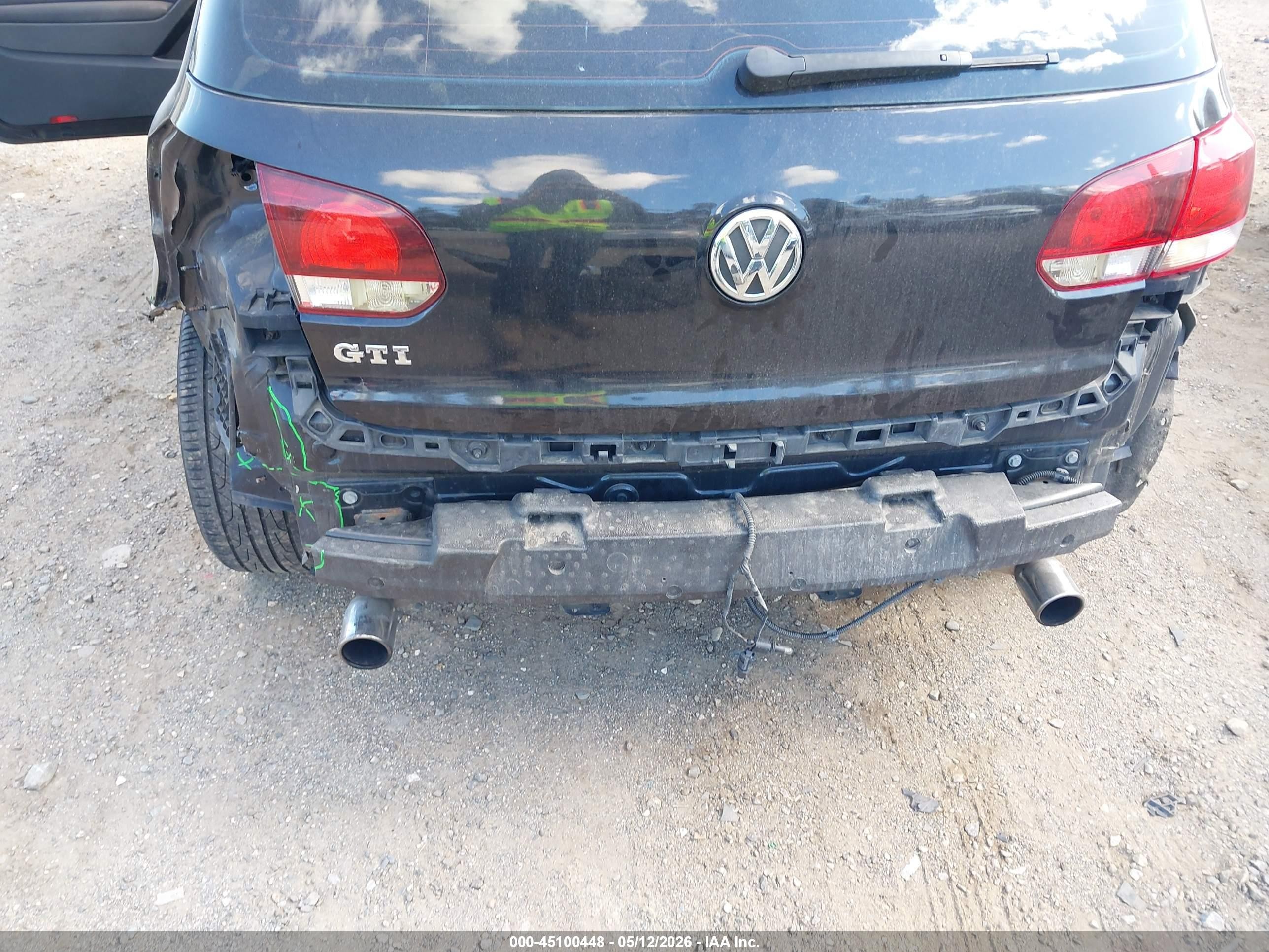 2012 Volkswagen Gti 2-door Black vin: WVWFD7AJ1CW099010