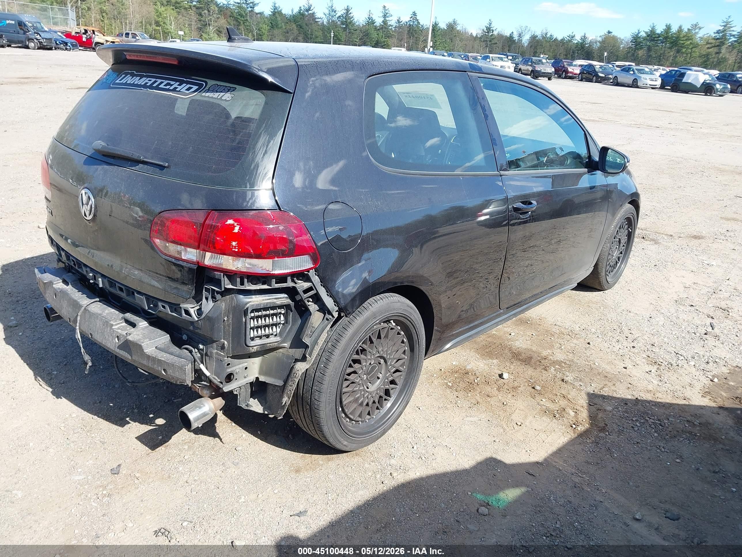 2012 Volkswagen Gti 2-door Black vin: WVWFD7AJ1CW099010