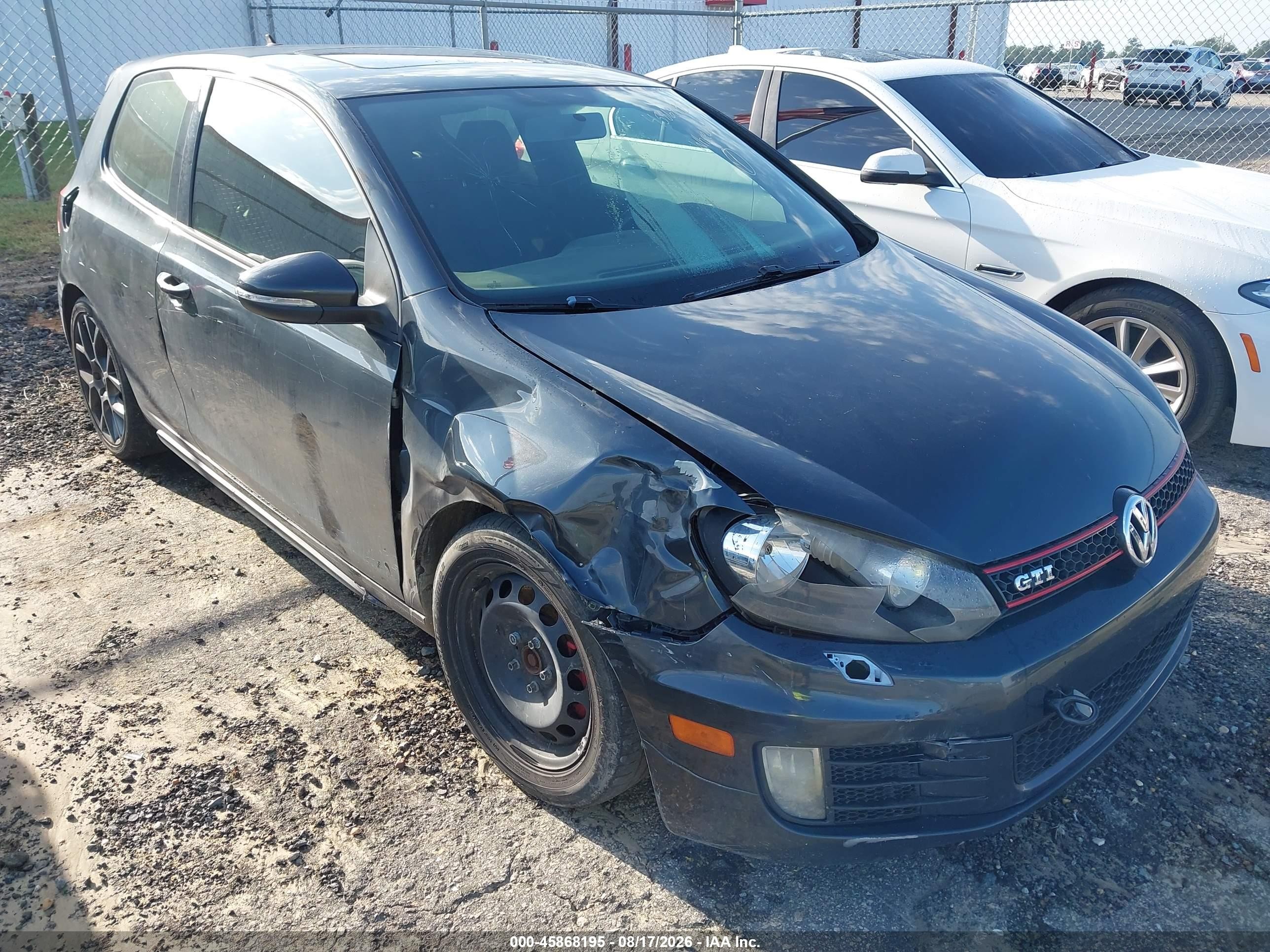 2013 Volkswagen Gti 2-door Gray vin: WVWFD7AJ1DW125655