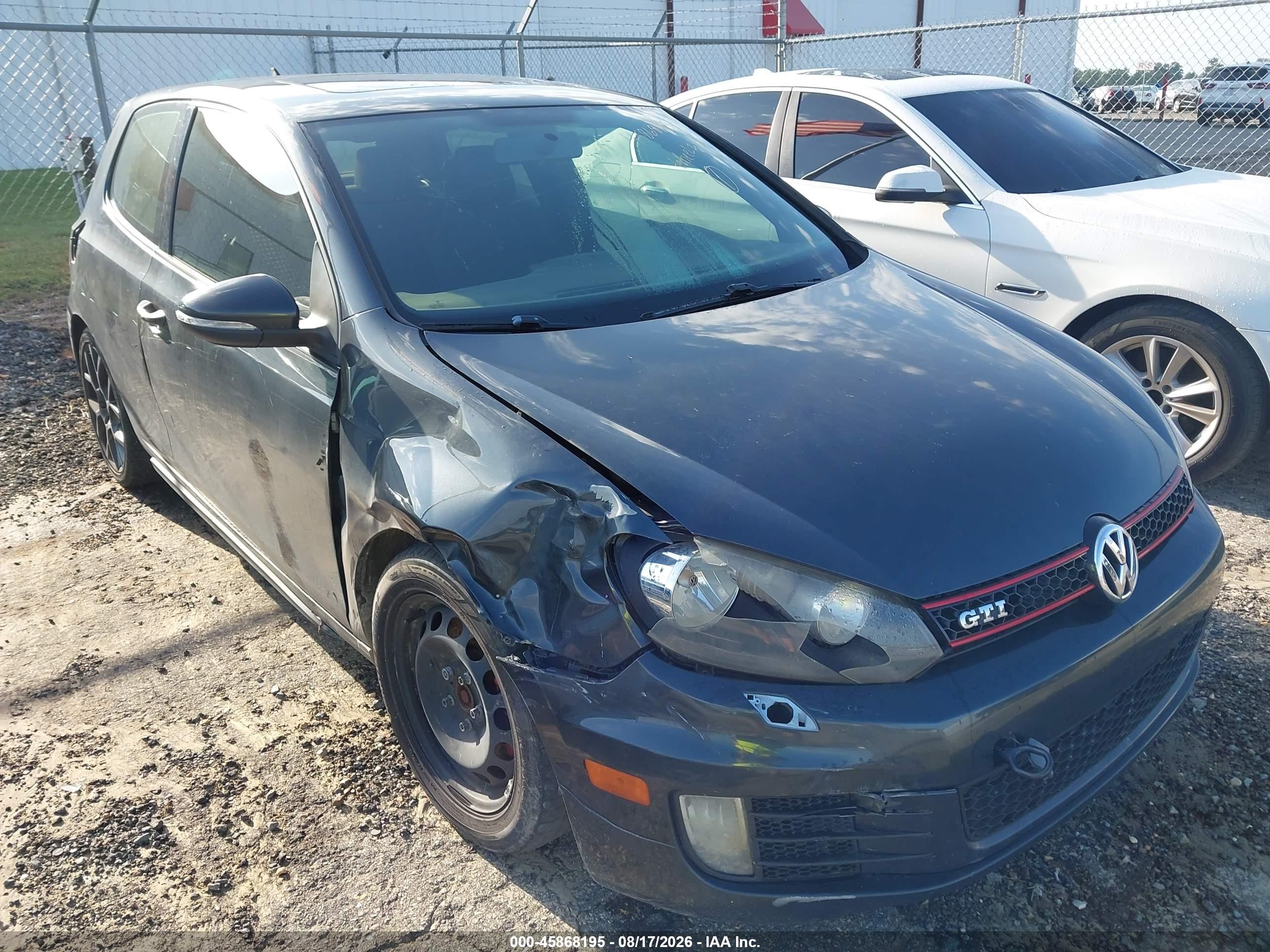 2013 Volkswagen Gti 2-door Gray vin: WVWFD7AJ1DW125655