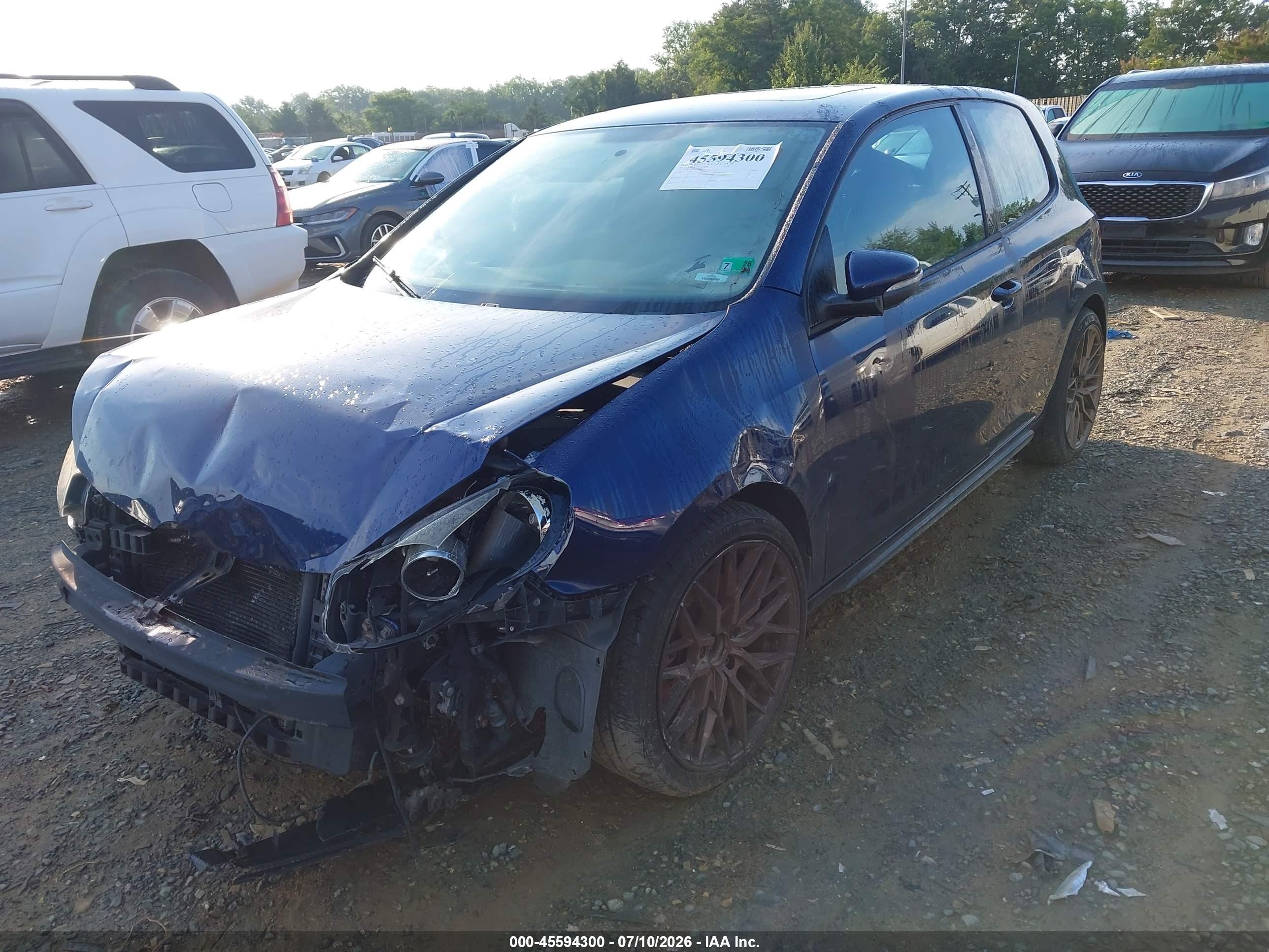 2012 Volkswagen Gti 2-door Blue vin: WVWFD7AJ4CW210844