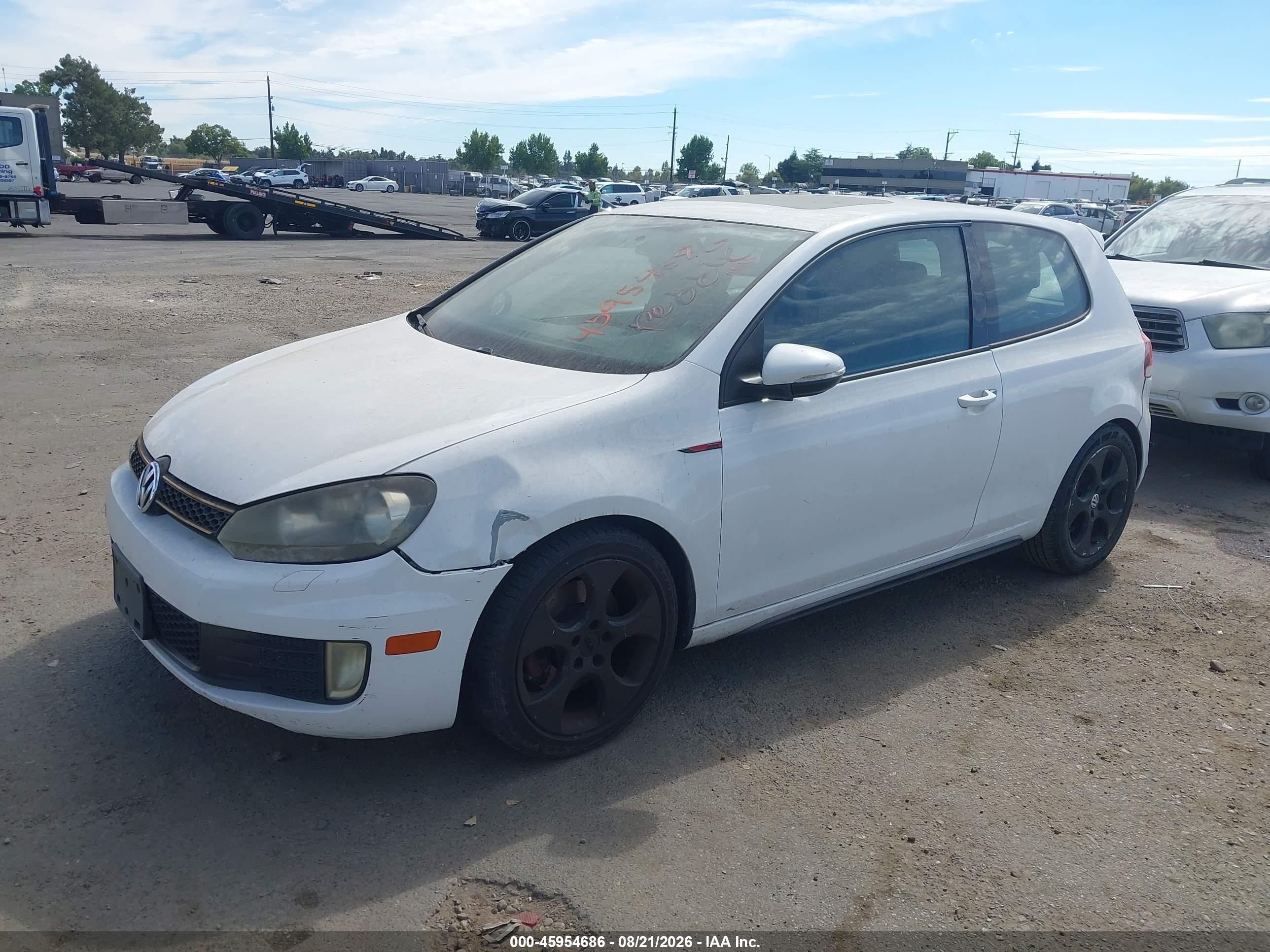 2010 Volkswagen Gti 2-door White vin: WVWFD7AJ5AW146682