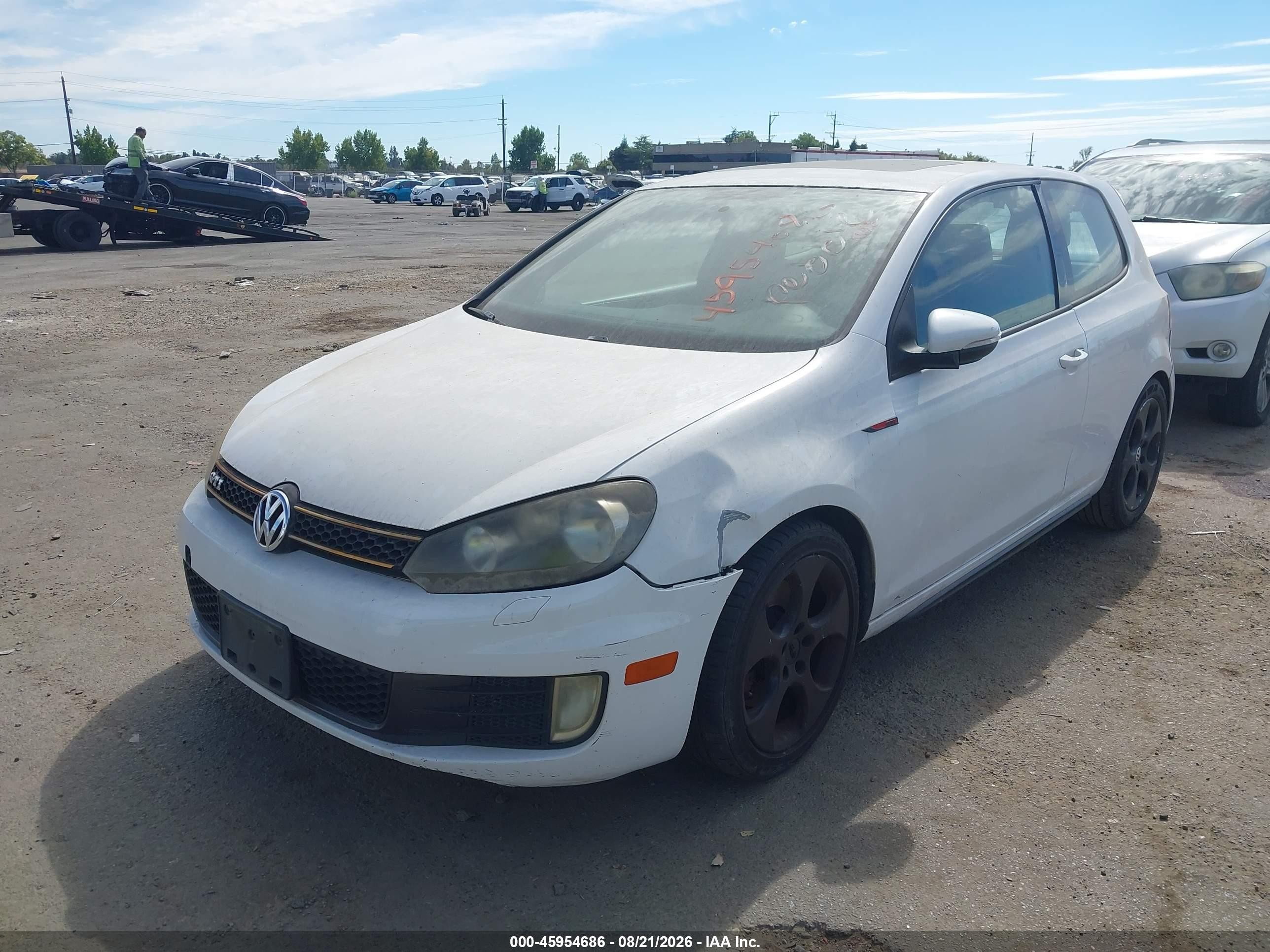 2010 Volkswagen Gti 2-door White vin: WVWFD7AJ5AW146682