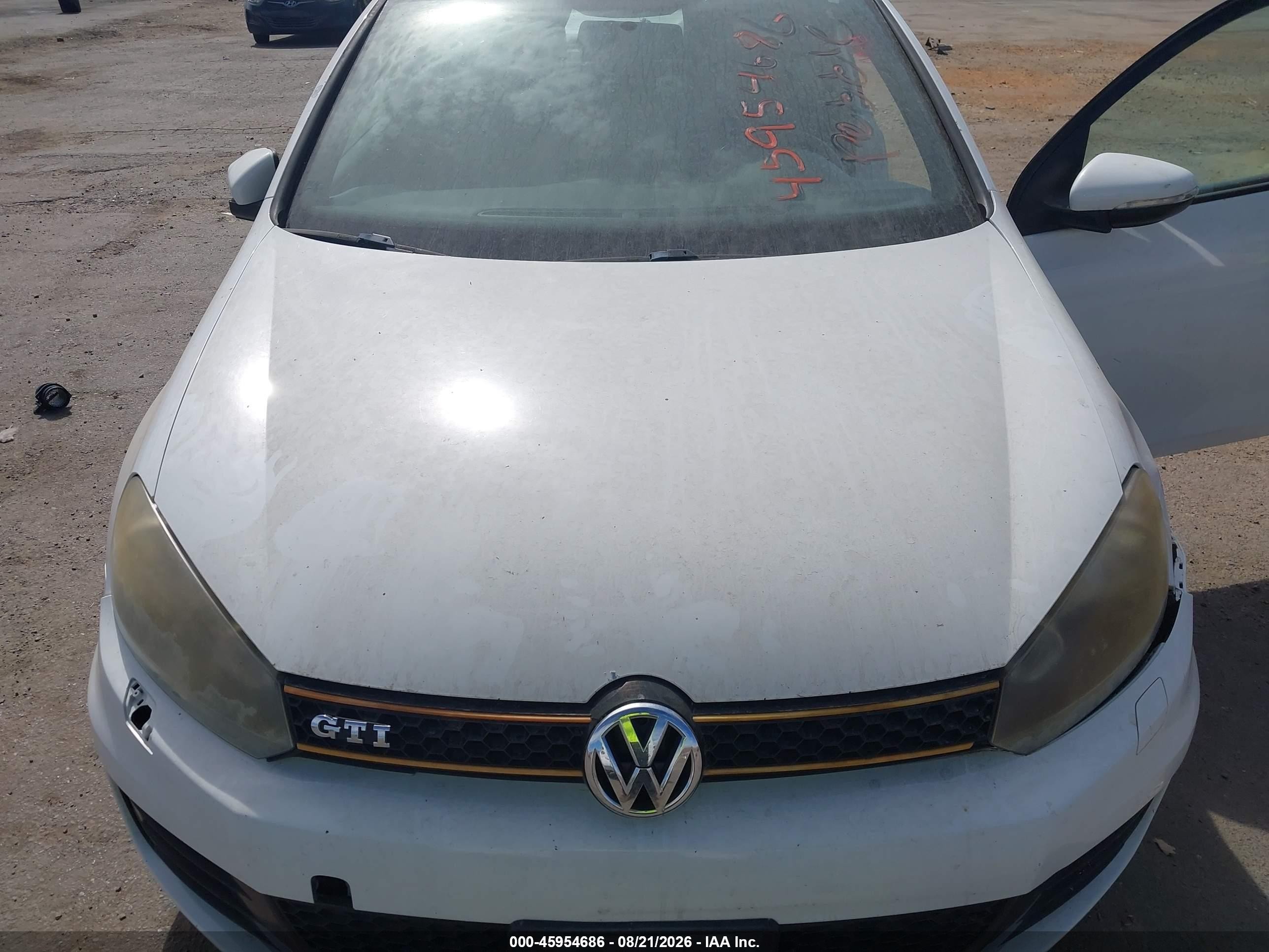 2010 Volkswagen Gti 2-door White vin: WVWFD7AJ5AW146682