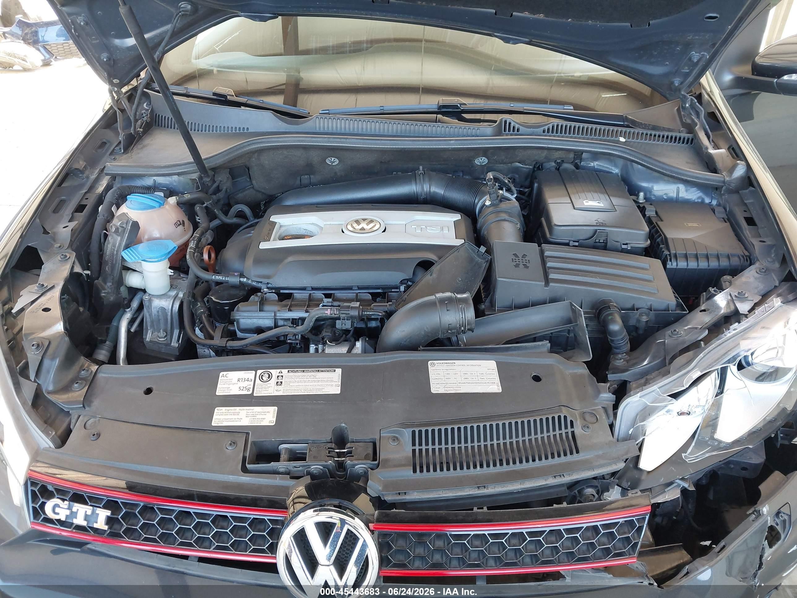2013 Volkswagen Gti 2-door Gray vin: WVWFD7AJ6DW022506