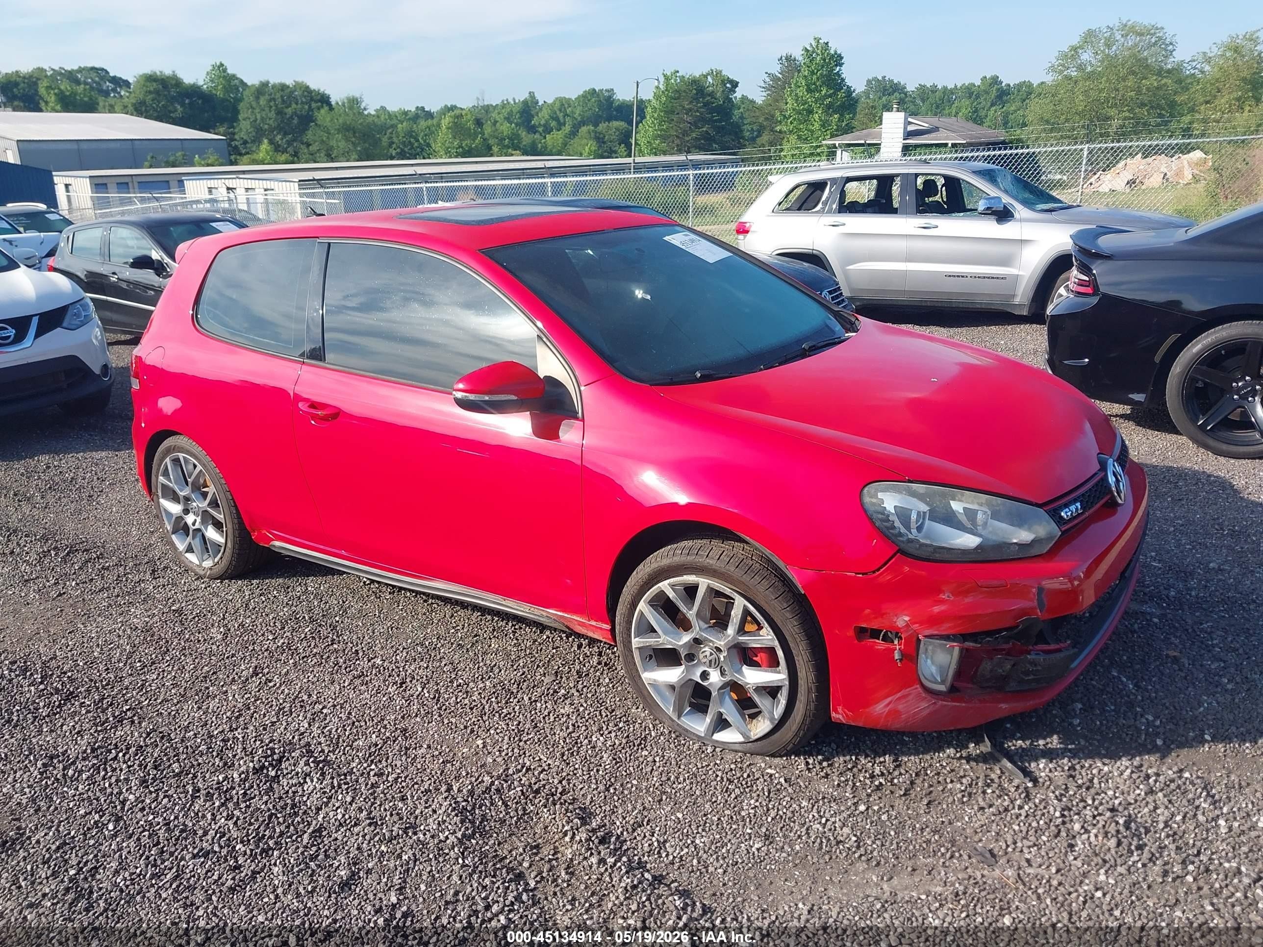 2013 Volkswagen Gti 2-door Red vin: WVWFD7AJ7DW014236