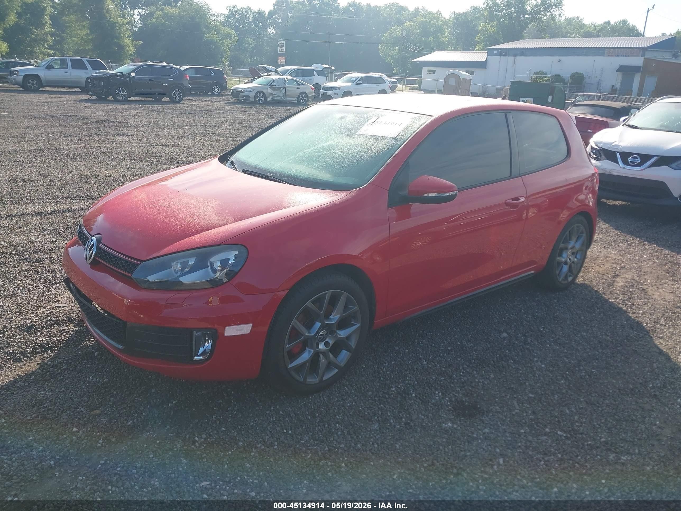 2013 Volkswagen Gti 2-door Red vin: WVWFD7AJ7DW014236