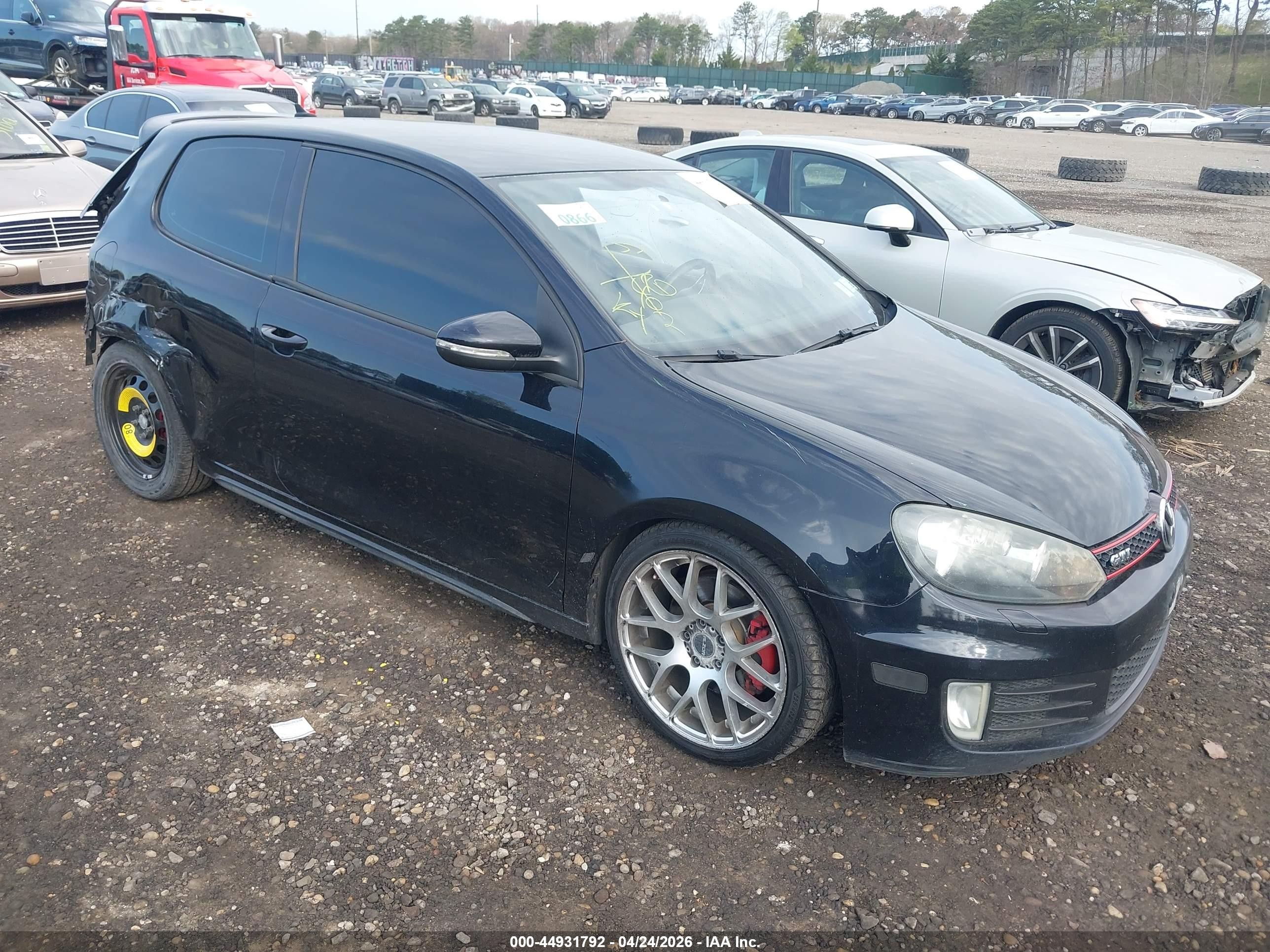2013 Volkswagen Gti 2-door Black vin: WVWFD7AJ7DW116524