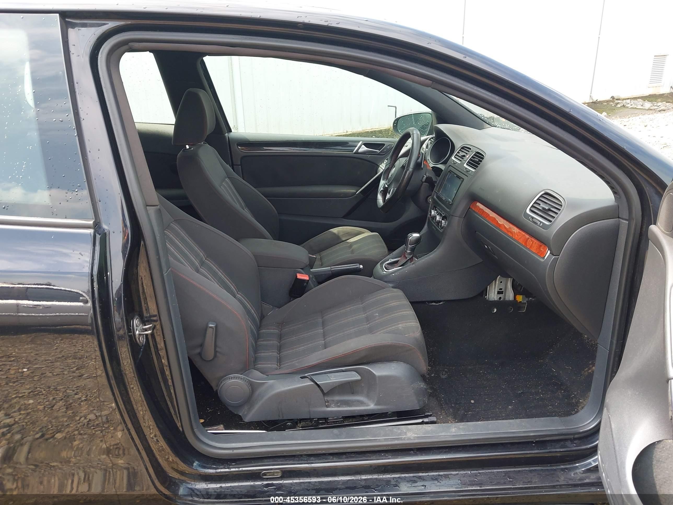 2011 Volkswagen Gti 2-door Black vin: WVWFD7AJ8BW144944