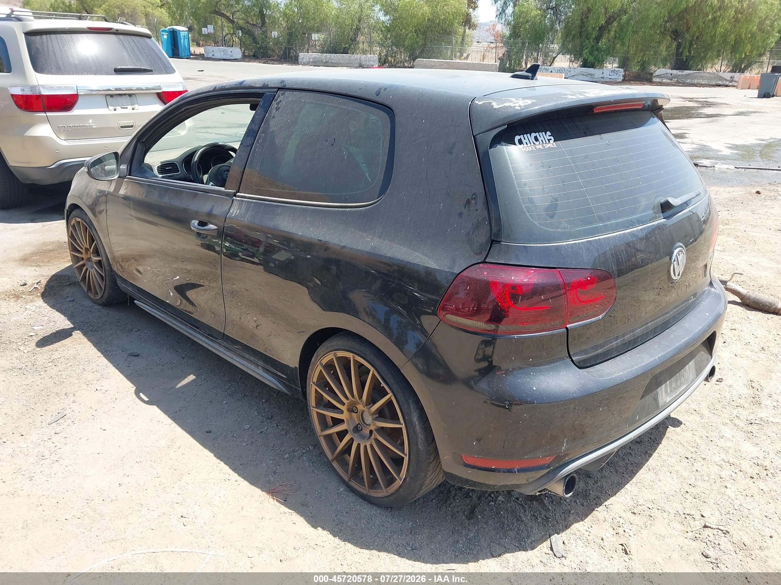2010 Volkswagen Gti 2-door Black vin: WVWFD7AJ9AW140285