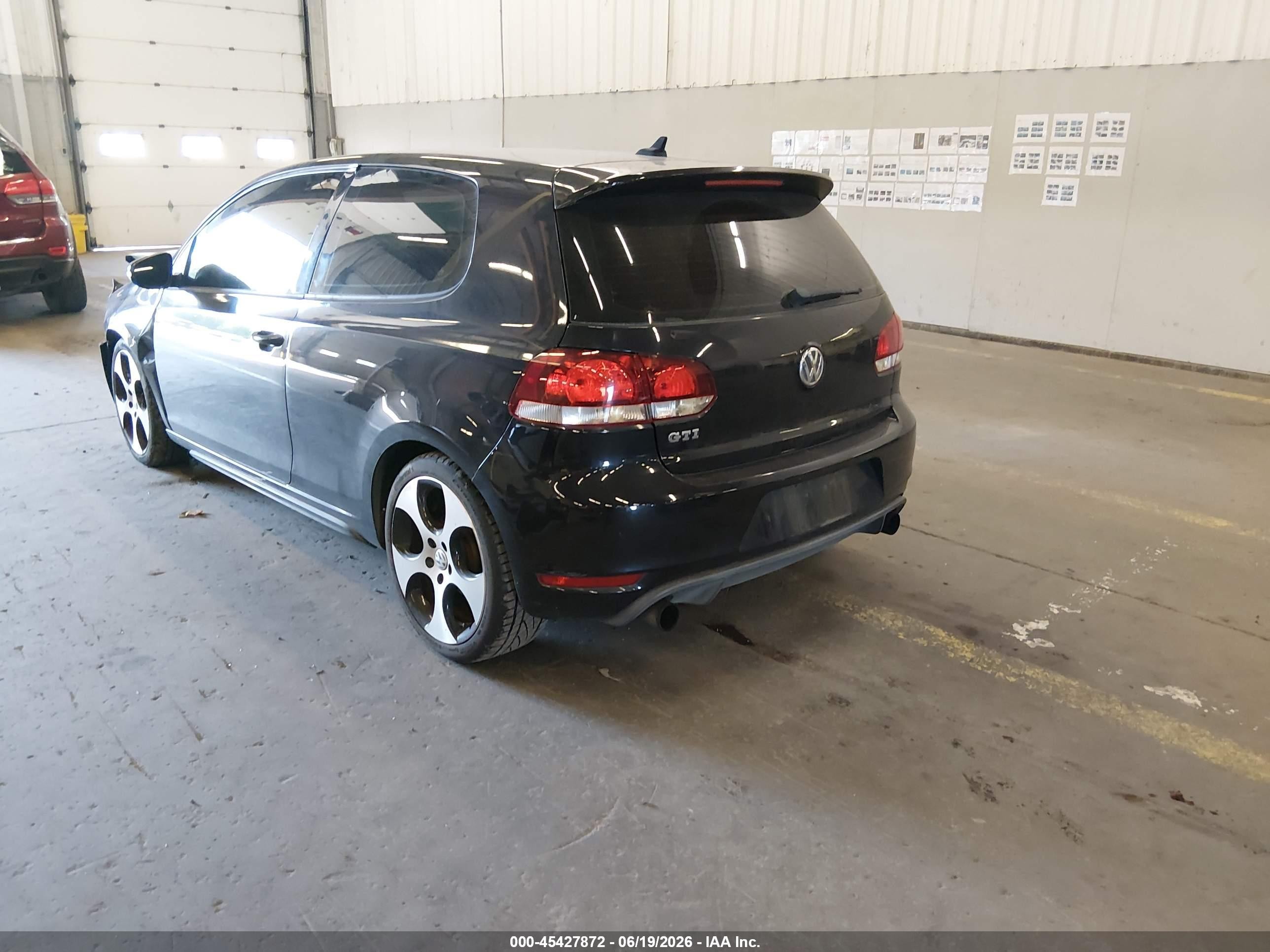 2012 Volkswagen Gti 2-door Черный vin: WVWFD7AJ9CW227087