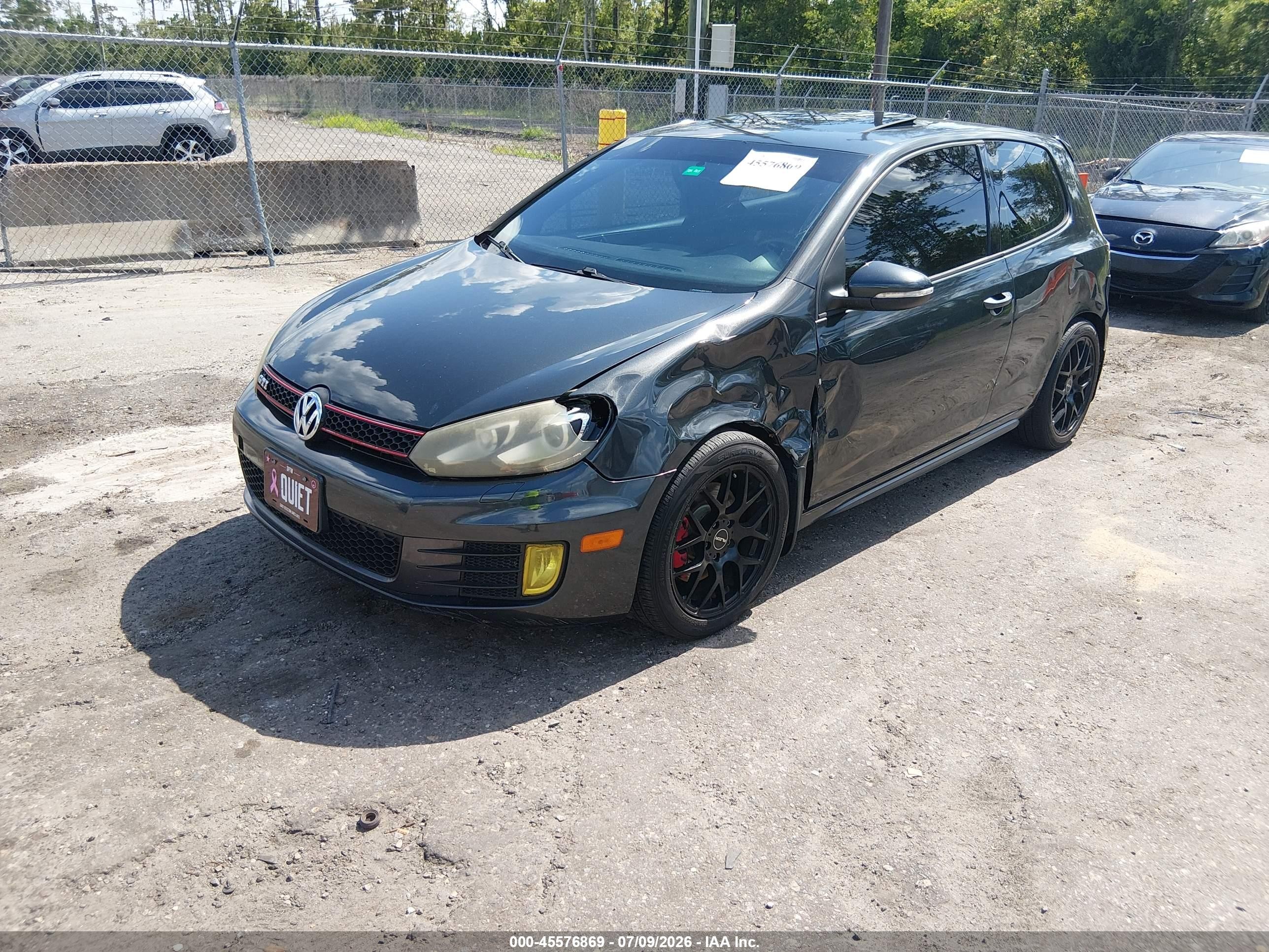 2011 Volkswagen Gti 2-door Black vin: WVWFD7AJXBW147778